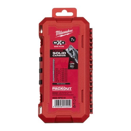 Set burghie Milwaukee SDS+ MX4 Set 2 - 7 buc, cod 4932500061