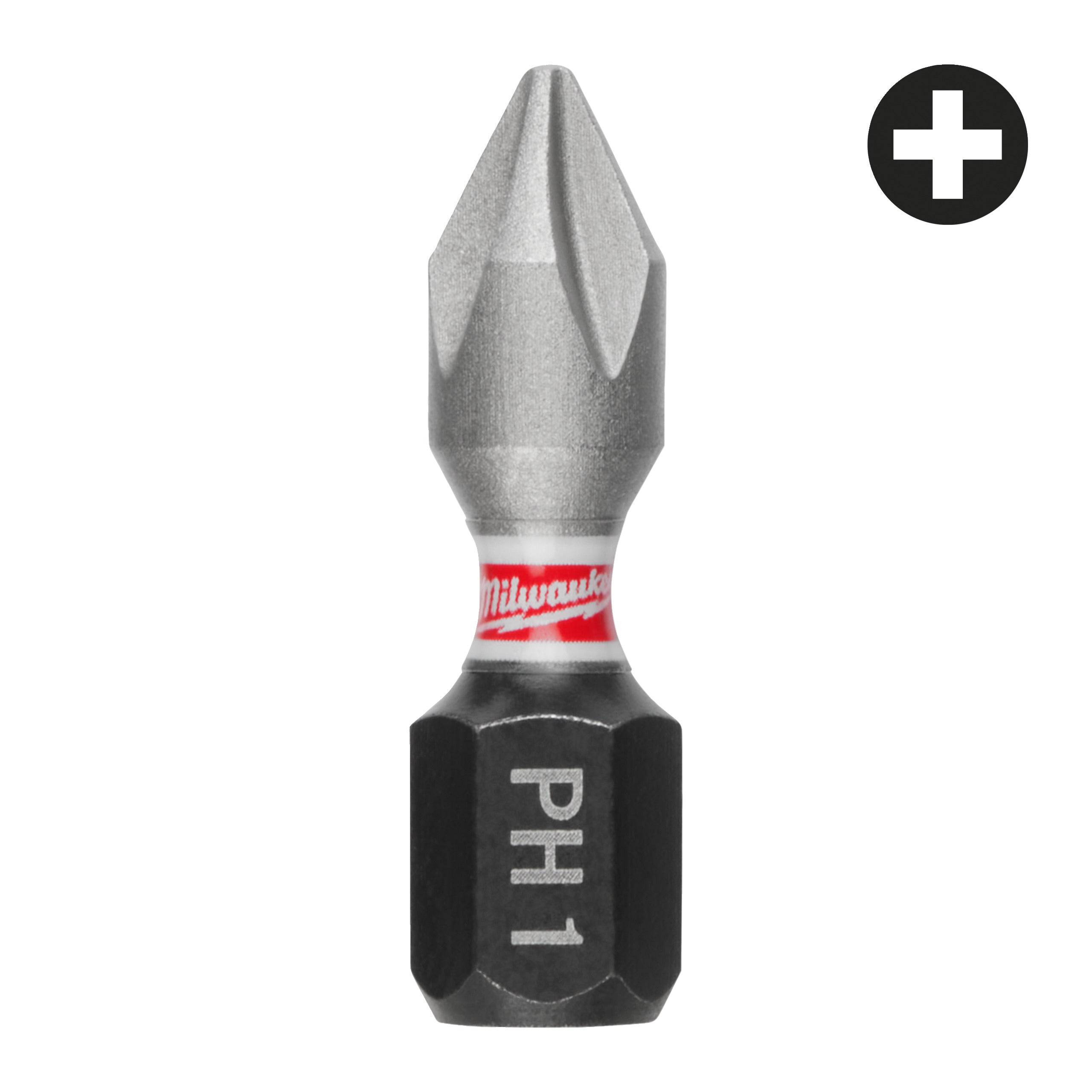 Set biți și chei tubulare Shockwave Biți PH pentru șurubelnițe SHOCKWAVE™ IMPACT DUTY Milwaukee S/Bit ShW PH1 25mm, cod 4932500352