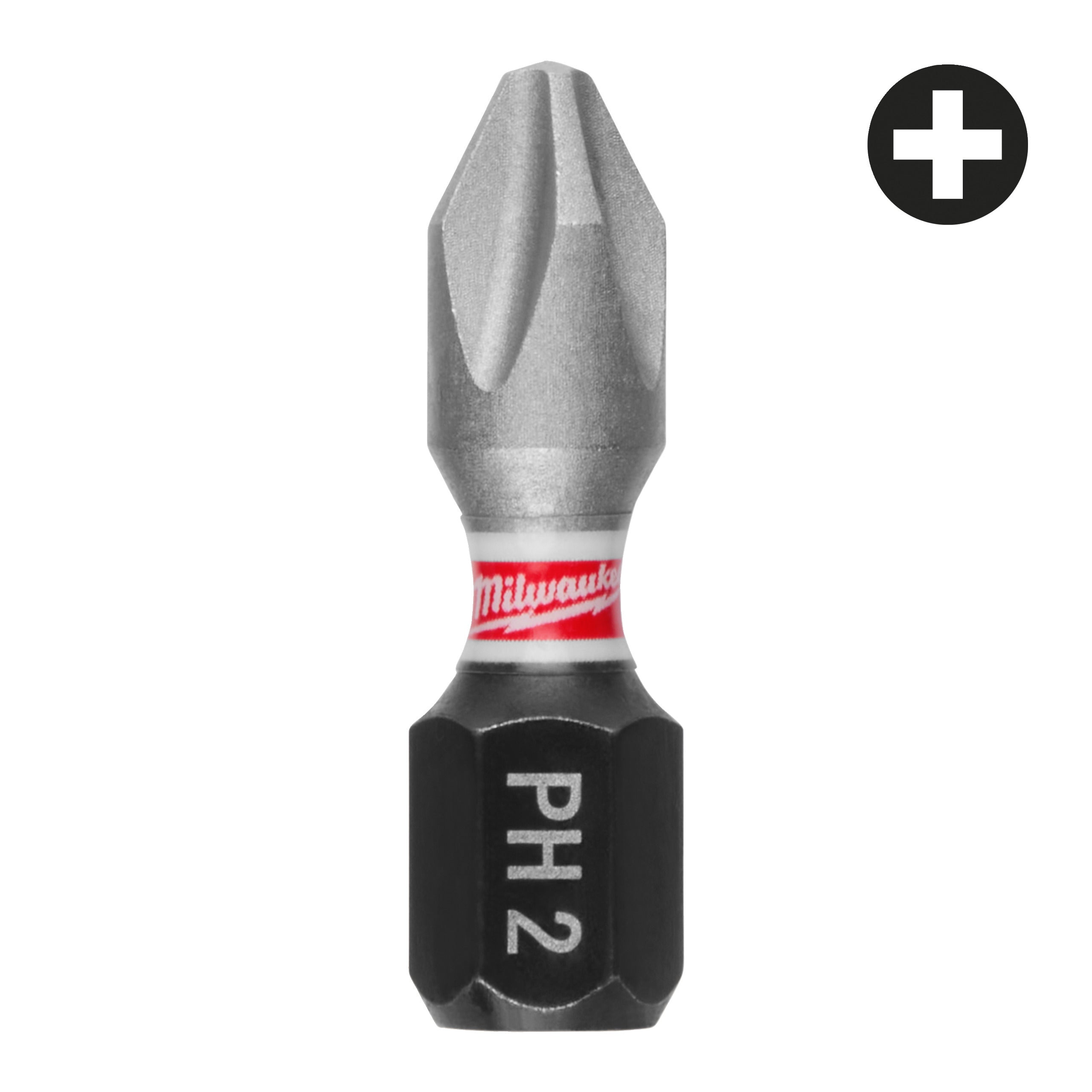 Set biți și chei tubulare Shockwave Biți PH pentru șurubelnițe SHOCKWAVE™ IMPACT DUTY Milwaukee S/Bit ShW PH2 25mm, cod 4932500353