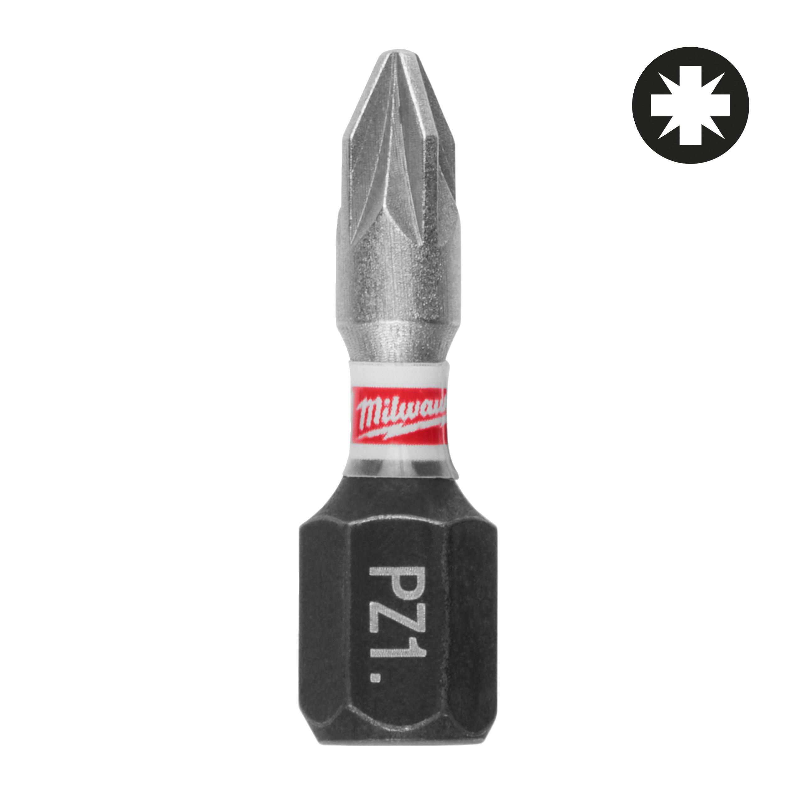 Set biți și chei tubulare Shockwave Biți PZ pentru șurubelnițe SHOCKWAVE™ IMPACT DUTY Milwaukee S/Bit ShW PZ1 25mm, cod 4932500355