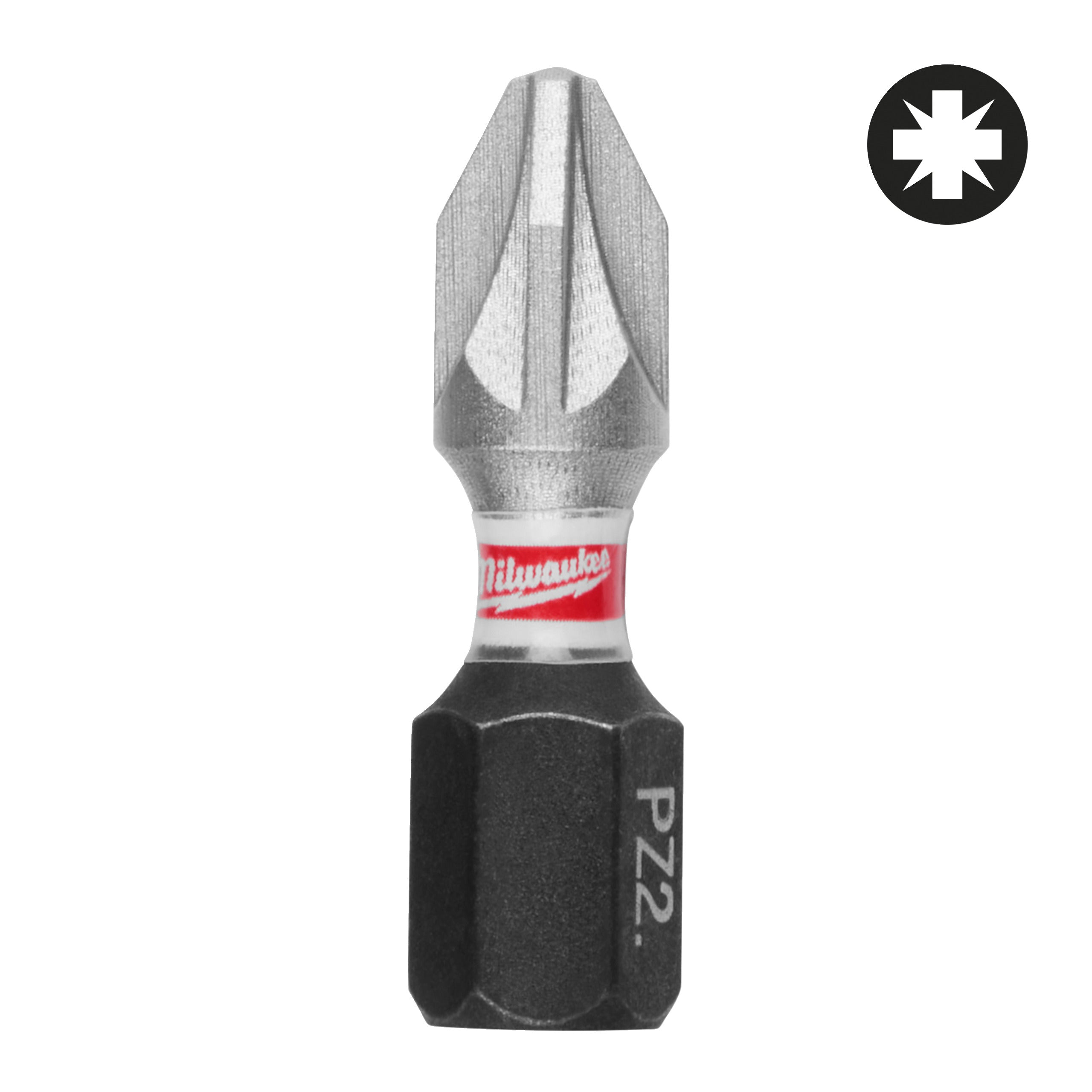 Set biți și chei tubulare Shockwave Biți PZ pentru șurubelnițe SHOCKWAVE™ IMPACT DUTY Milwaukee S/Bit ShW PZ2 25mm, cod 4932500356