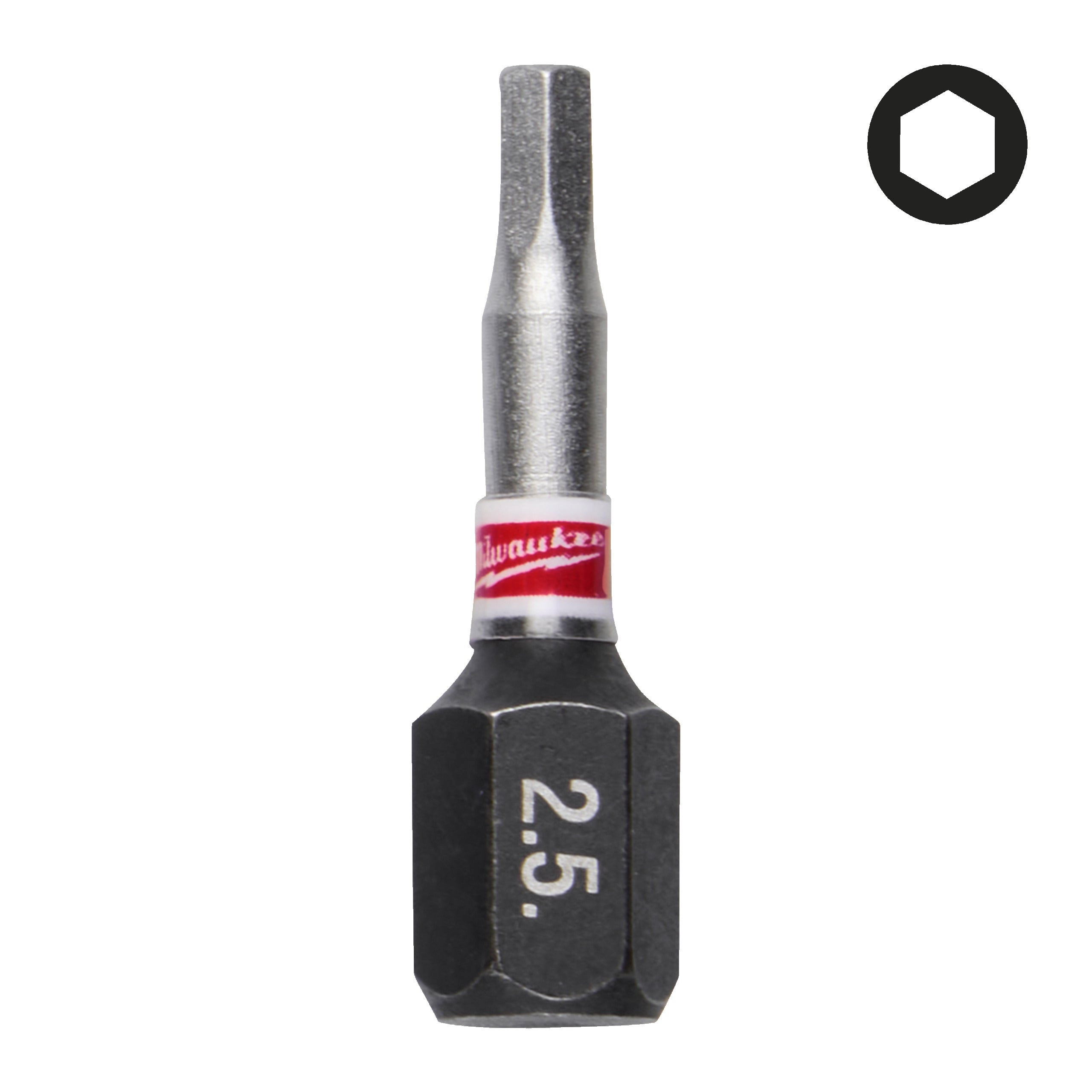 Set biți și chei tubulare Shockwave Biți Hex pentru șurubelnițe SHOCKWAVE™ IMPACT DUTY Milwaukee S/Bit ShW HEX2.5 25mm, cod 4932500378