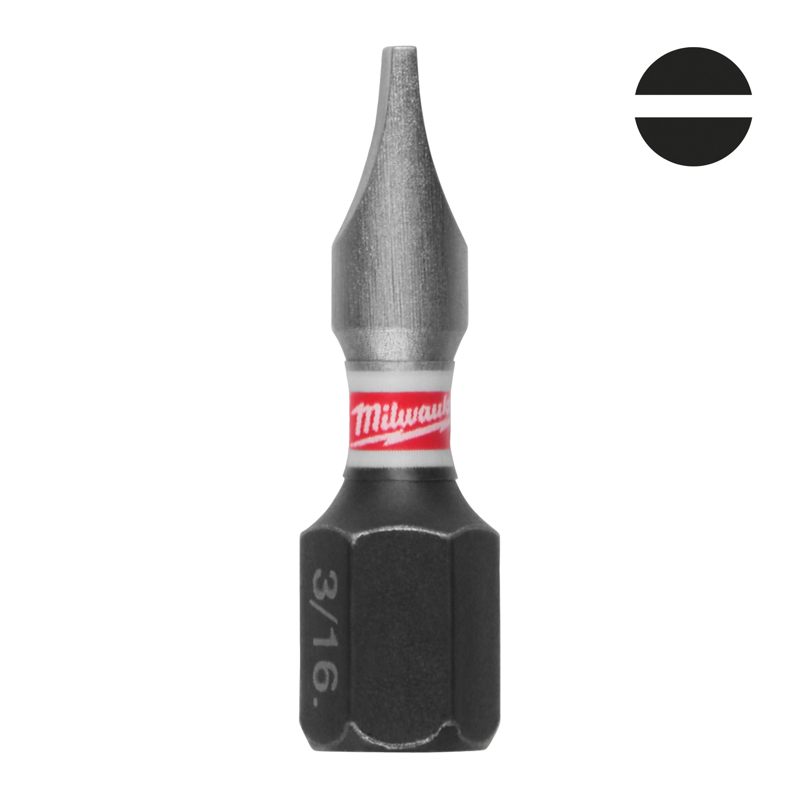 Set biți și chei tubulare Shockwave Biți SL pentru șurubelnițe SHOCKWAVE™ IMPACT DUTY Milwaukee S/Bit ShW SL1.2x6.5 25mm, cod 4932500388