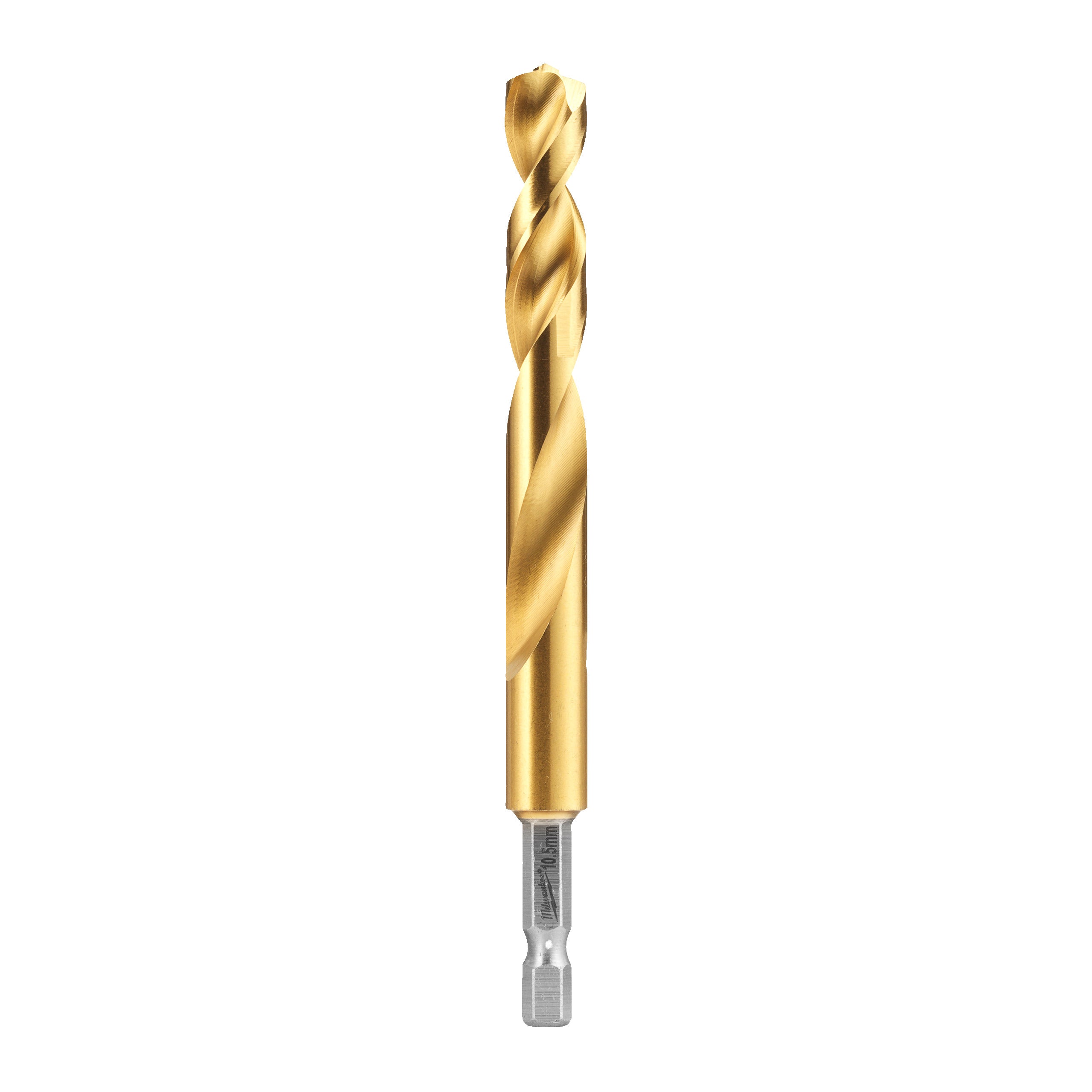 Burghiu pentru metal RED HEX - Burghie SHOCKWAVE™ HSS-Ground Titan pentru metal Milwaukee Shockwave HSS-G TiN Red Hex 10.5 mm - 5 pcs, cod 4932500414