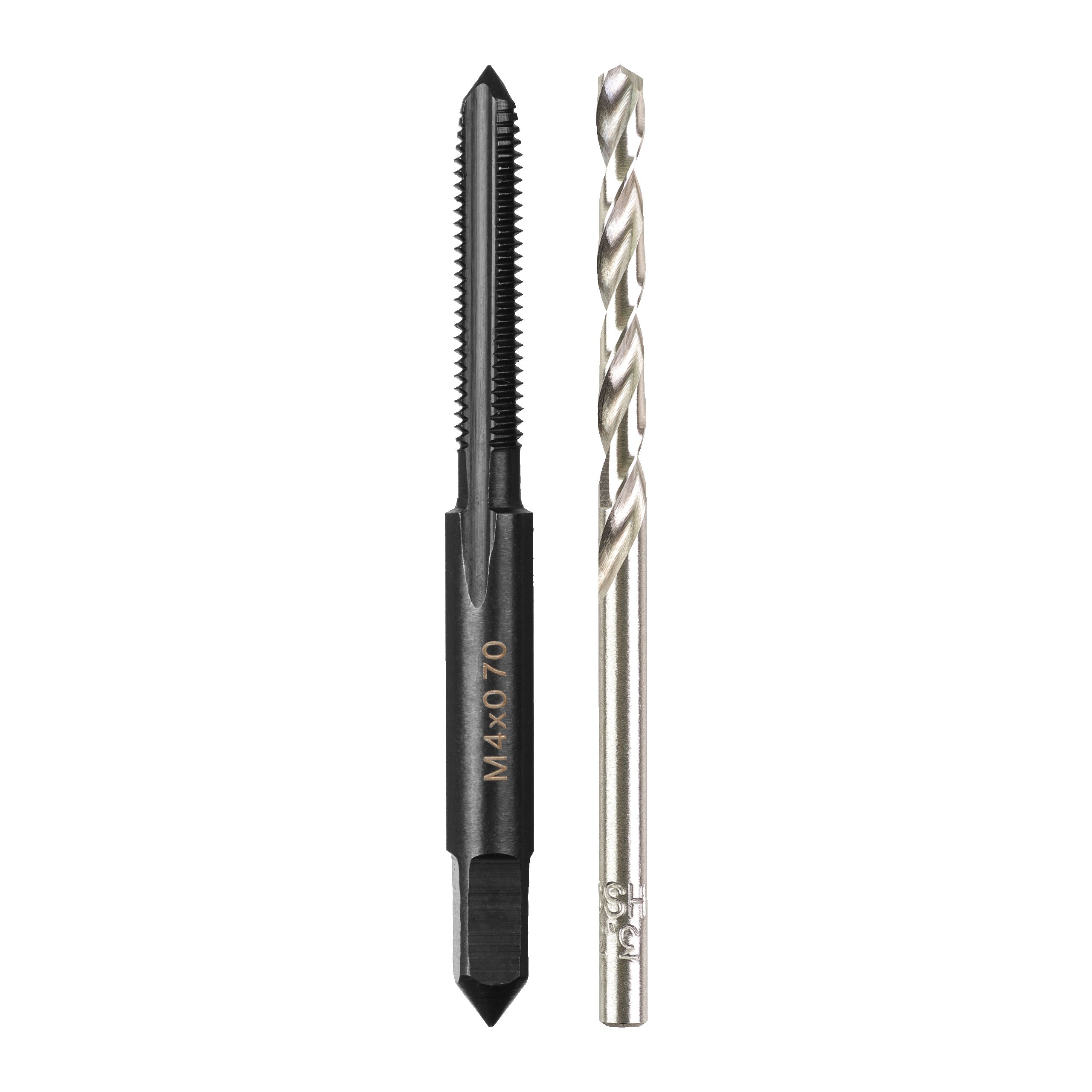 Set tarozi și burghie - sistem metric Milwaukee 2 pc M4-0.7 Plug Tap & 3.3 DRILL BIT set, cod 4932500635