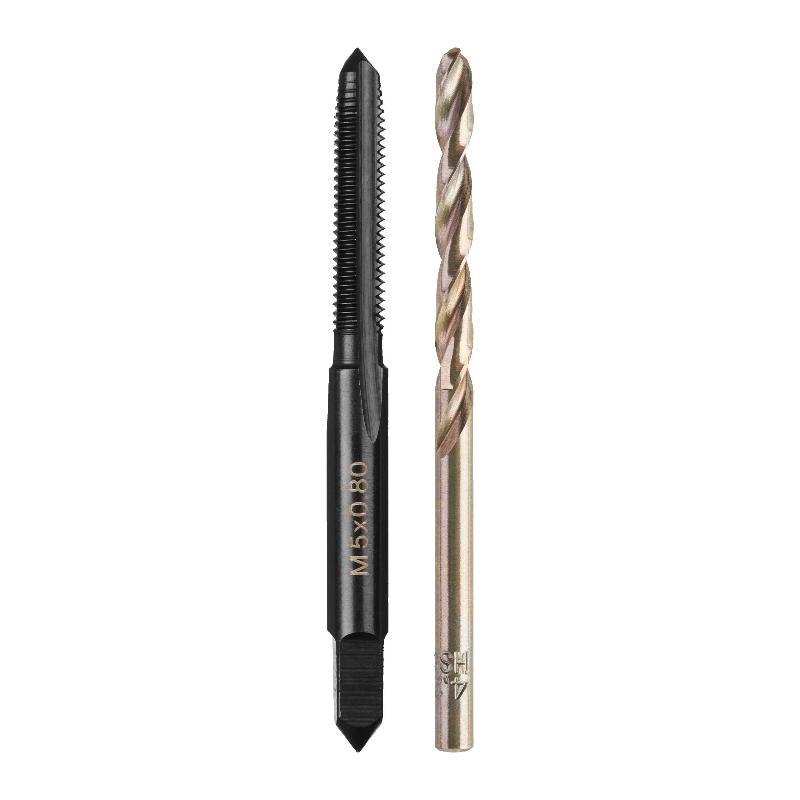 Set tarozi și burghie - sistem metric Milwaukee 2 pc M5-0.8 Plug tap & 4.2 DRILL BIT set, cod 4932500636