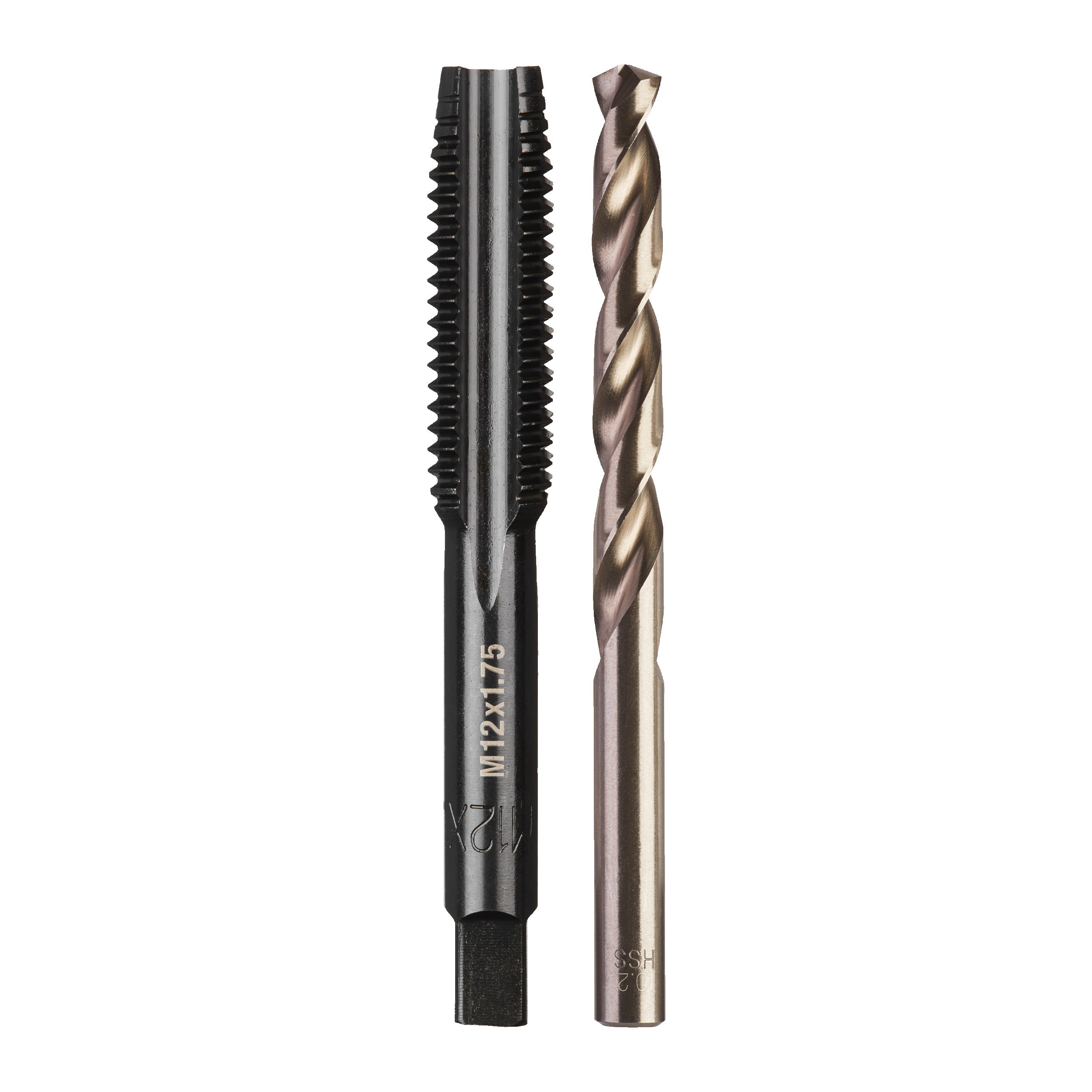 Set tarozi și burghie - sistem metric Milwaukee 2 pc M12-1.75 plug tap &10.2 DRILL BIT set, cod 4932500640