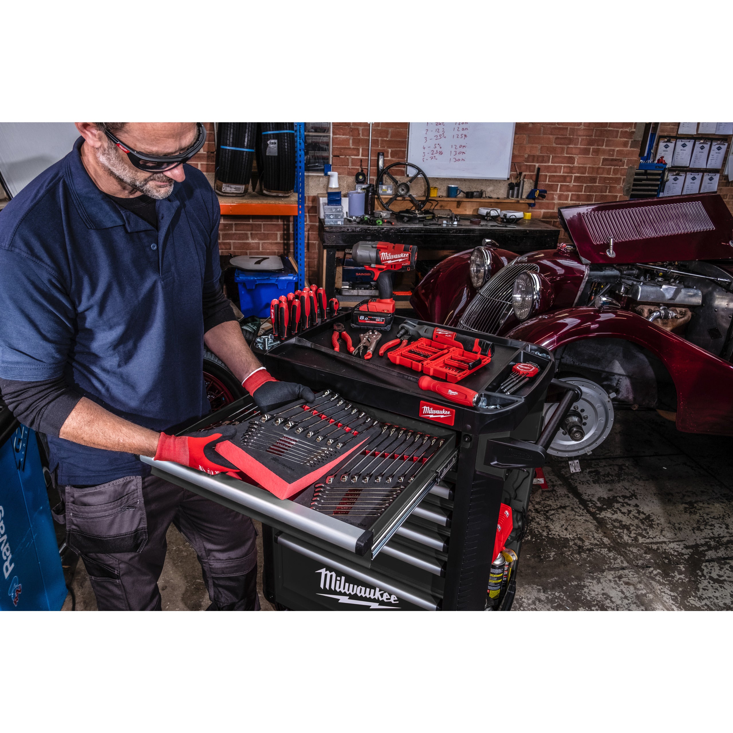 TOOLGUARD™ Dulap de scule mobil, cu 7 sertare, metalic, 69 cm Milwaukee SRC27/7-2, cod 4932500740