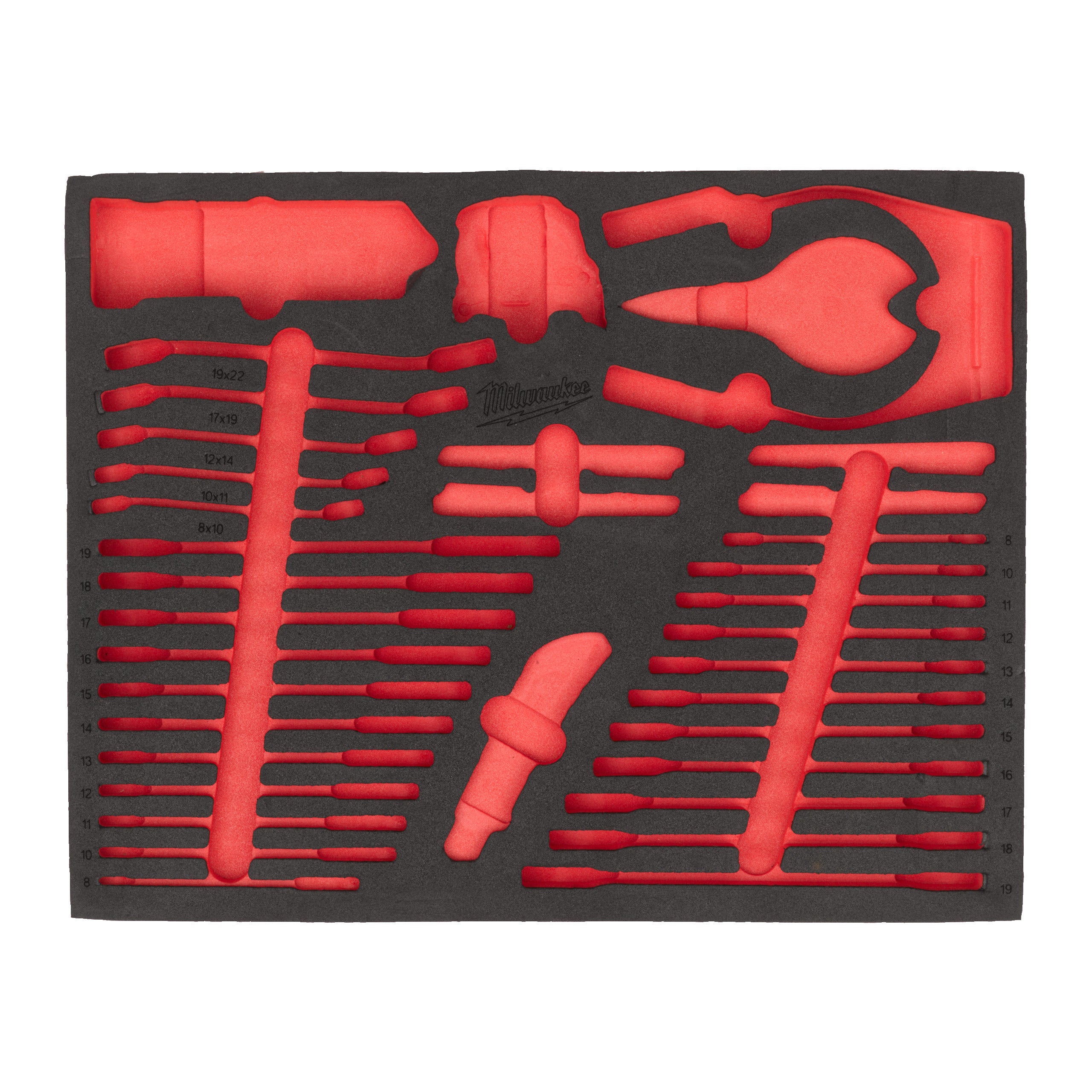 Inserție din spumă pentru dulap metalic TOOLGUARD™ - clești și ciocane Milwaukee REPLACEMENT 14 pc Pliers and Hammer Set Foam Insert, cod 4932500766