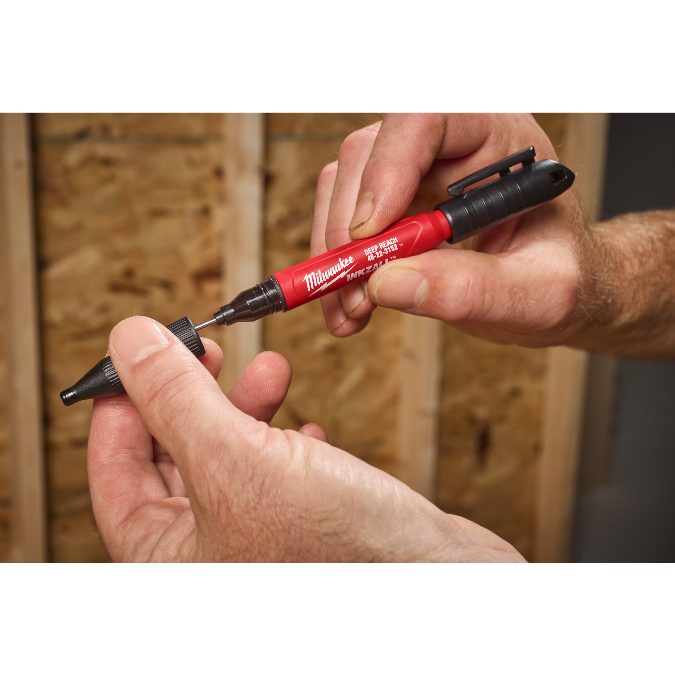 Marker INKAZLL™ cu vârf lung ultra fin Milwaukee INKZALL™ Deep Reach Ultra-Fine Point, cod 4932501147