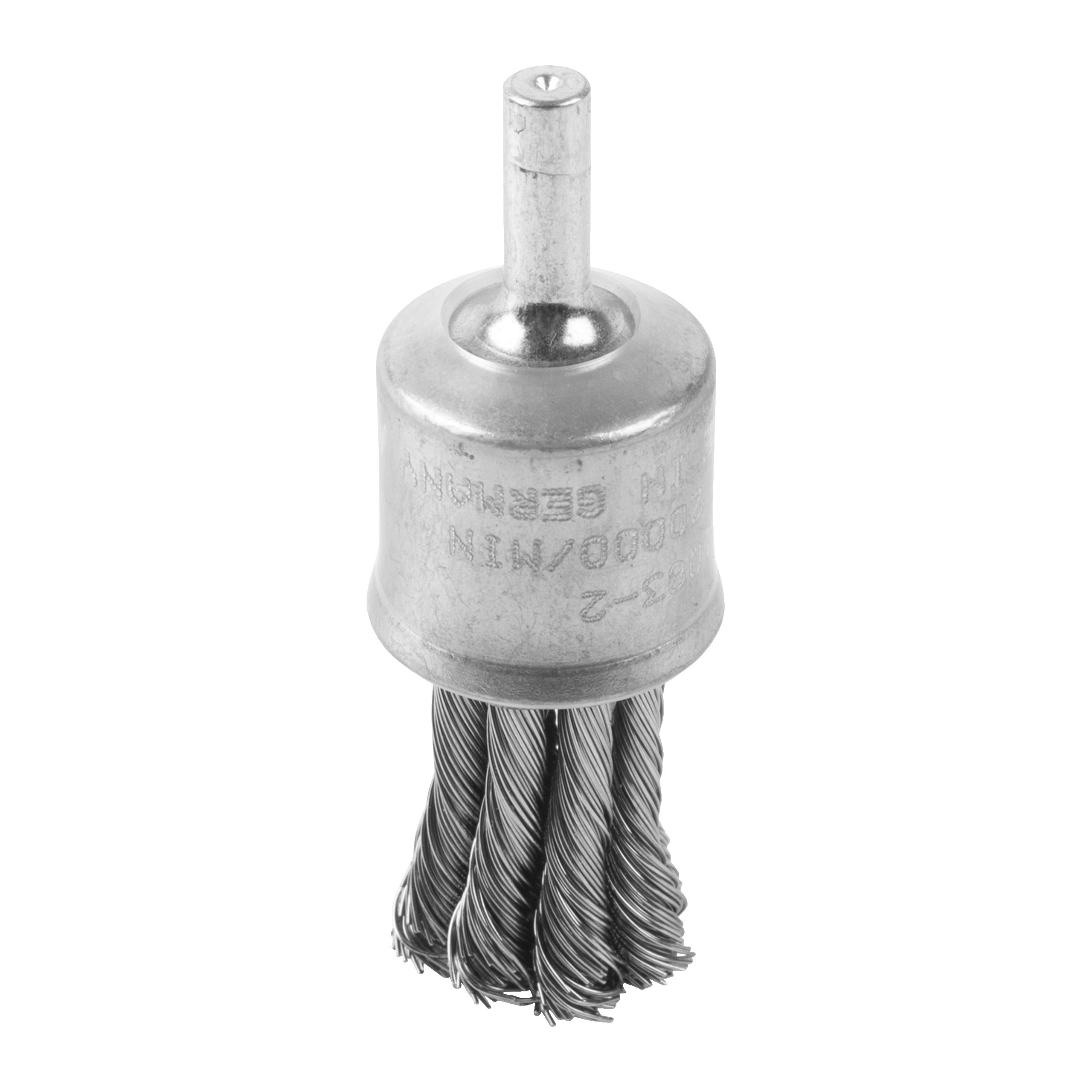 Perie sârmă răsucită tip tijă pentru polizor drept Milwaukee Knot End Brush S6 22x28x72mm Stainless Steel 0.35mm, cod 4932501733