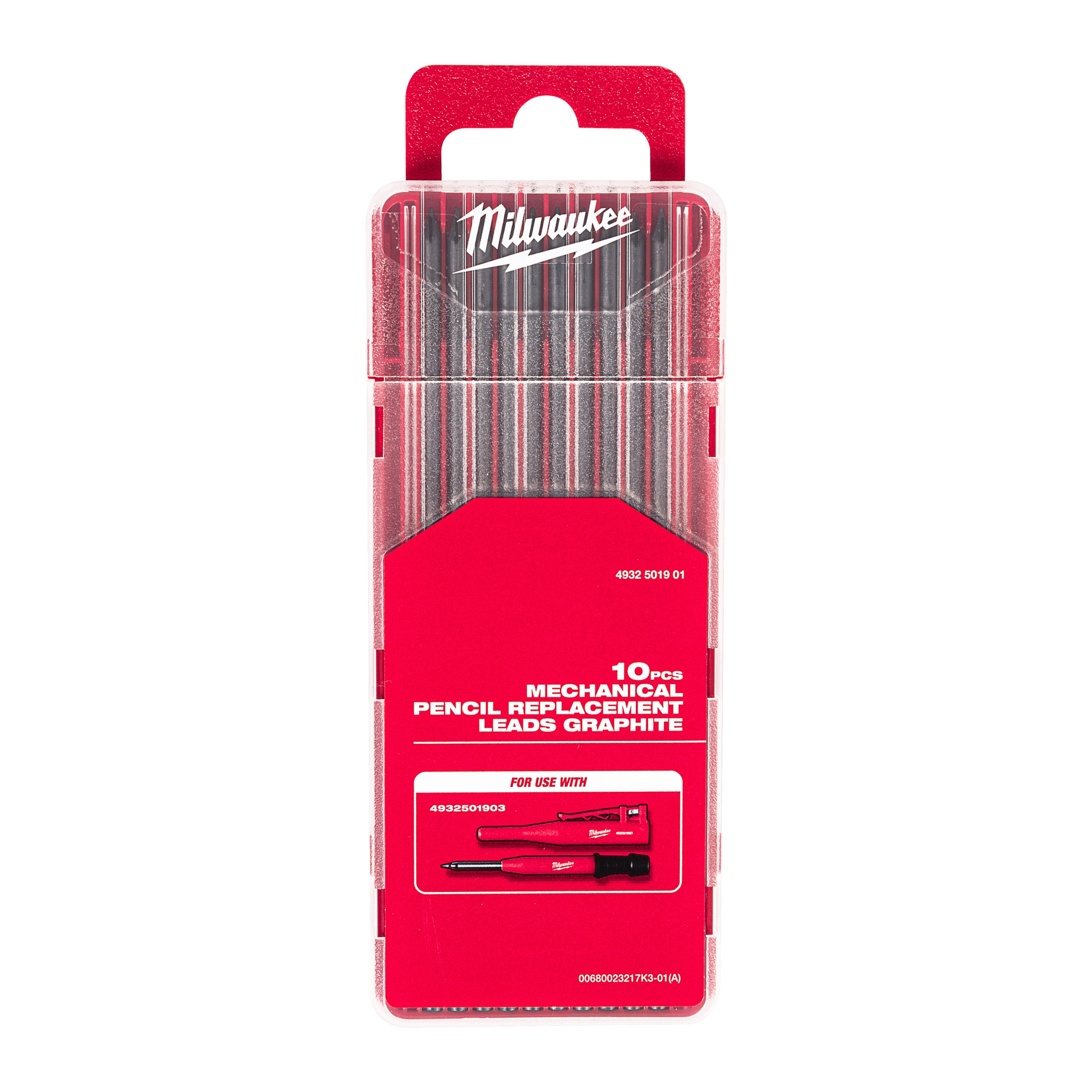 Marker / Creion mecanic pentru construcții Milwaukee Mechanical Construction Pencil Leads Graphite 10 pc/box, cod 4932501901