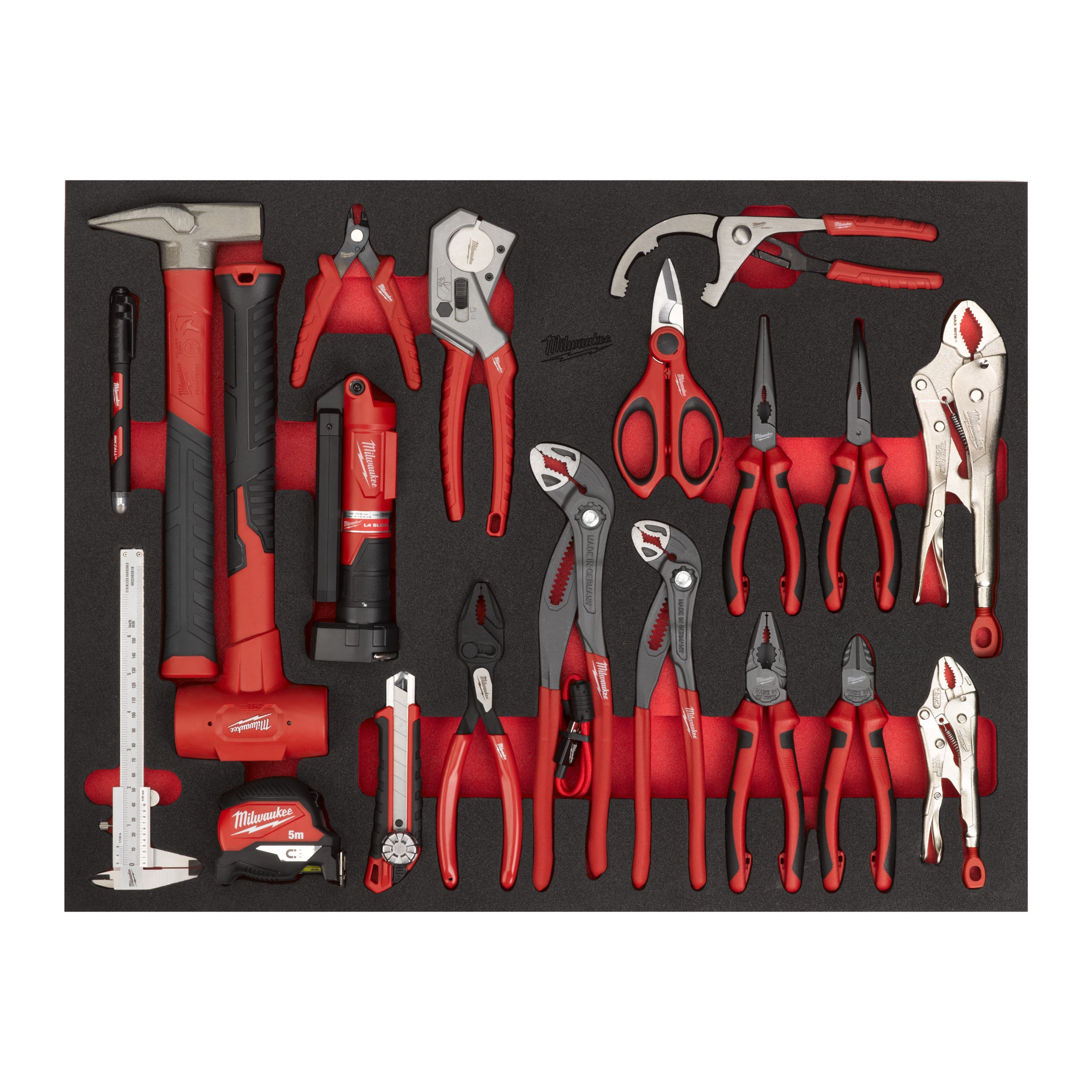 Inserție din spumă pentru dulap metalic TOOLGUARD™ clești și ciocane (20 buc.) pentru dulapurile 46″/36″ Milwaukee 20 pc Pliers and Hammer Set Foam Insert 46''/36'', cod 4932502087