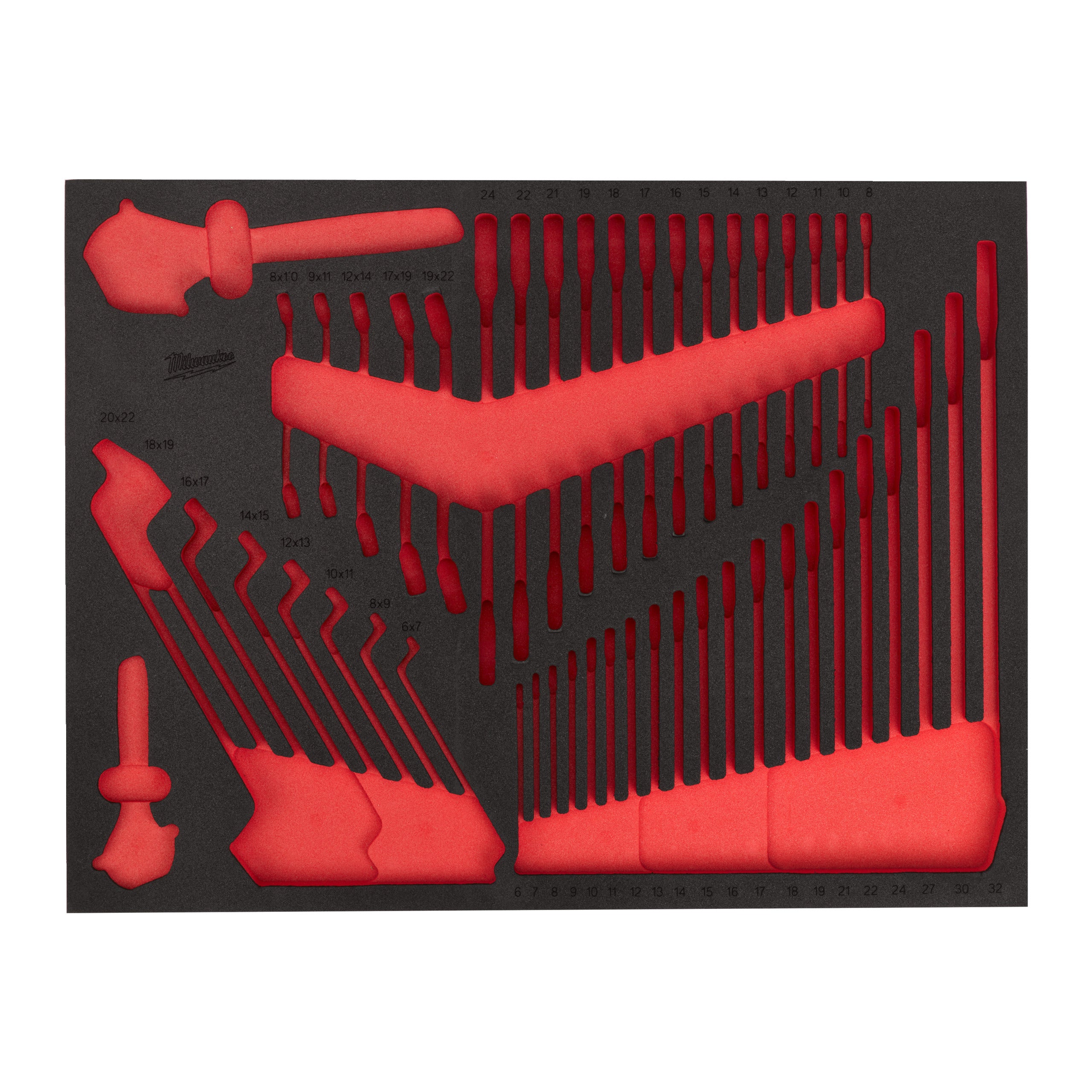 Inserție din spumă pentru dulap metalic TOOLGUARD™ chei combinate (49 buc.) pentru dulapurile 46″/36″ Milwaukee REPLACEMENT 49 pc Spanners Set Foam Insert 46''/36'', cod 4932502094