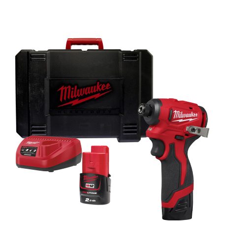 Mașină de înșurubat Milwaukee M12™ BLIDRC-202C, compactă fără perii, 2 x acumulator M12 B2, 1 x încărcător C12 C, cod 4933499690