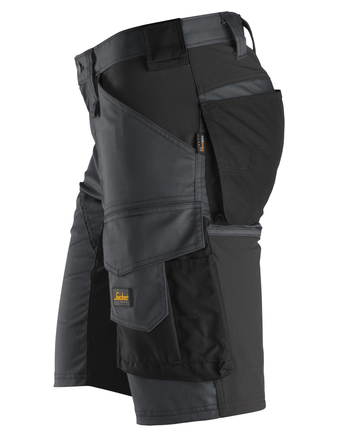 Pantaloni scurți de lucru, stretch, Snickers Workwear, AllroundWork, 6143, Steel Grey/Black