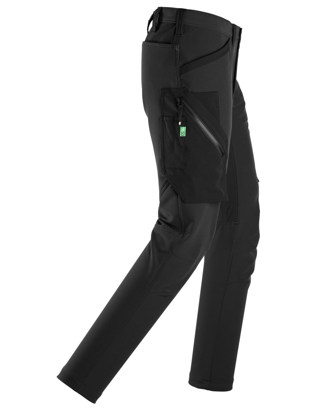 Pantaloni de lucru, 4-way stretch, fără buzunare pt genunchiere, Snickers Workwear, FlexiWork, 6873, Black/Black