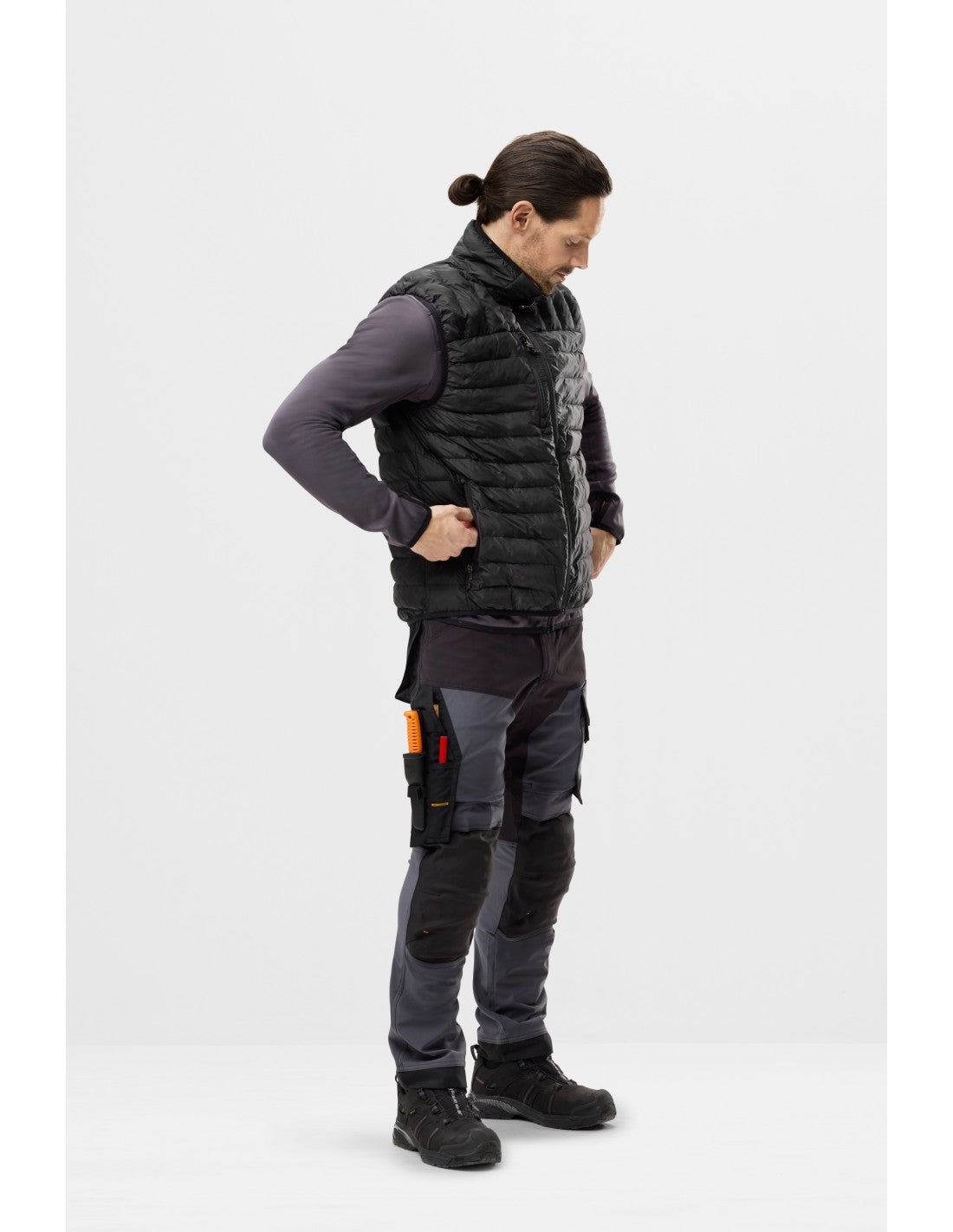 Pantaloni de lucru, 4-way stretch, anti-vânt, Snickers Workwear, AllroundWork, 6375, Steel Grey/Black