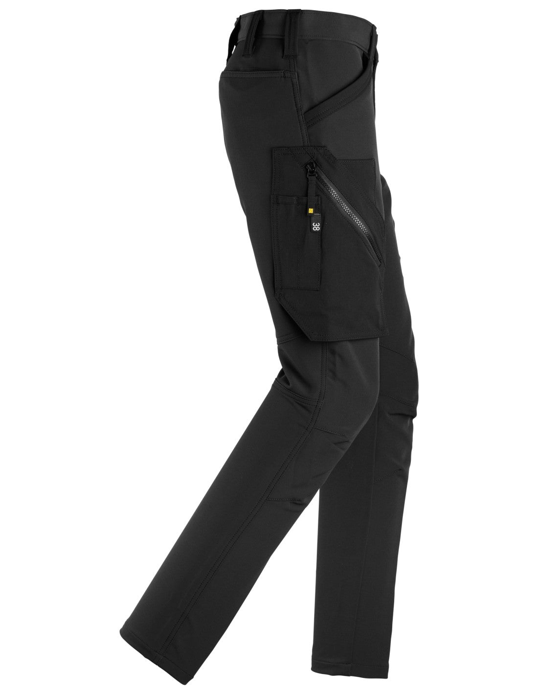 Pantaloni de lucru de damă, 4-way stretch, fără buzunare pt genunchiere, Snickers Workwear, FlexiWork, 6877, Black/Black
