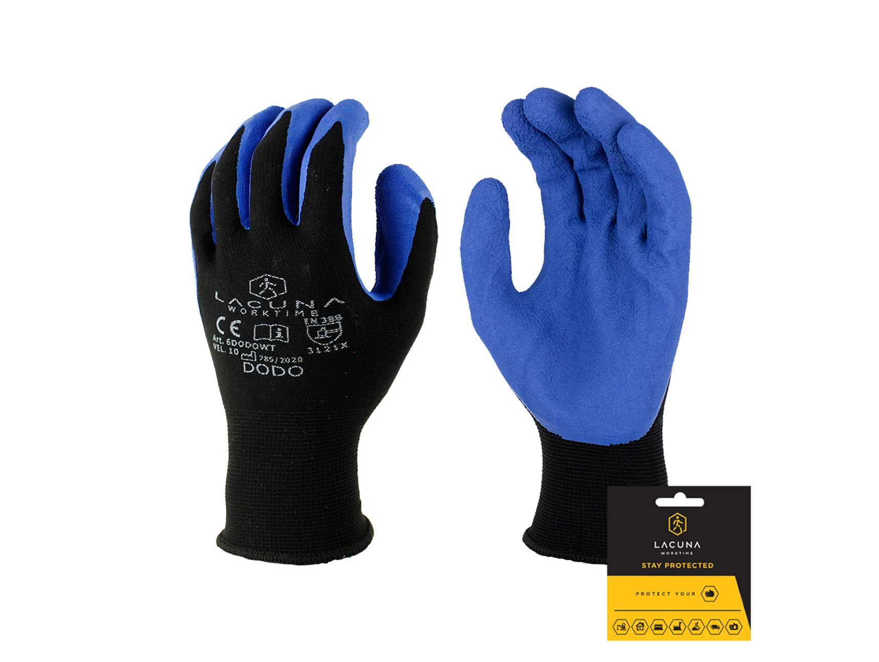 Mănuși cu acoperire latex Lacuna DODO, mărimea 10