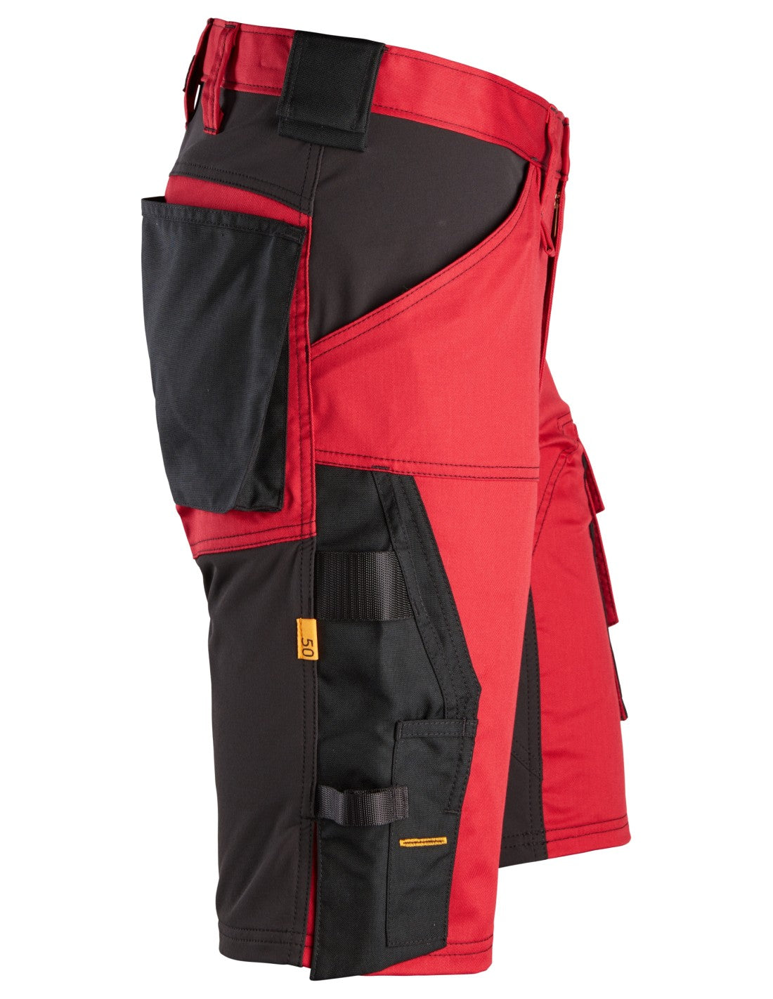 Pantaloni scurți de lucru, stretch, Snickers Workwear, AllroundWork, 6143, Chili Red/Black