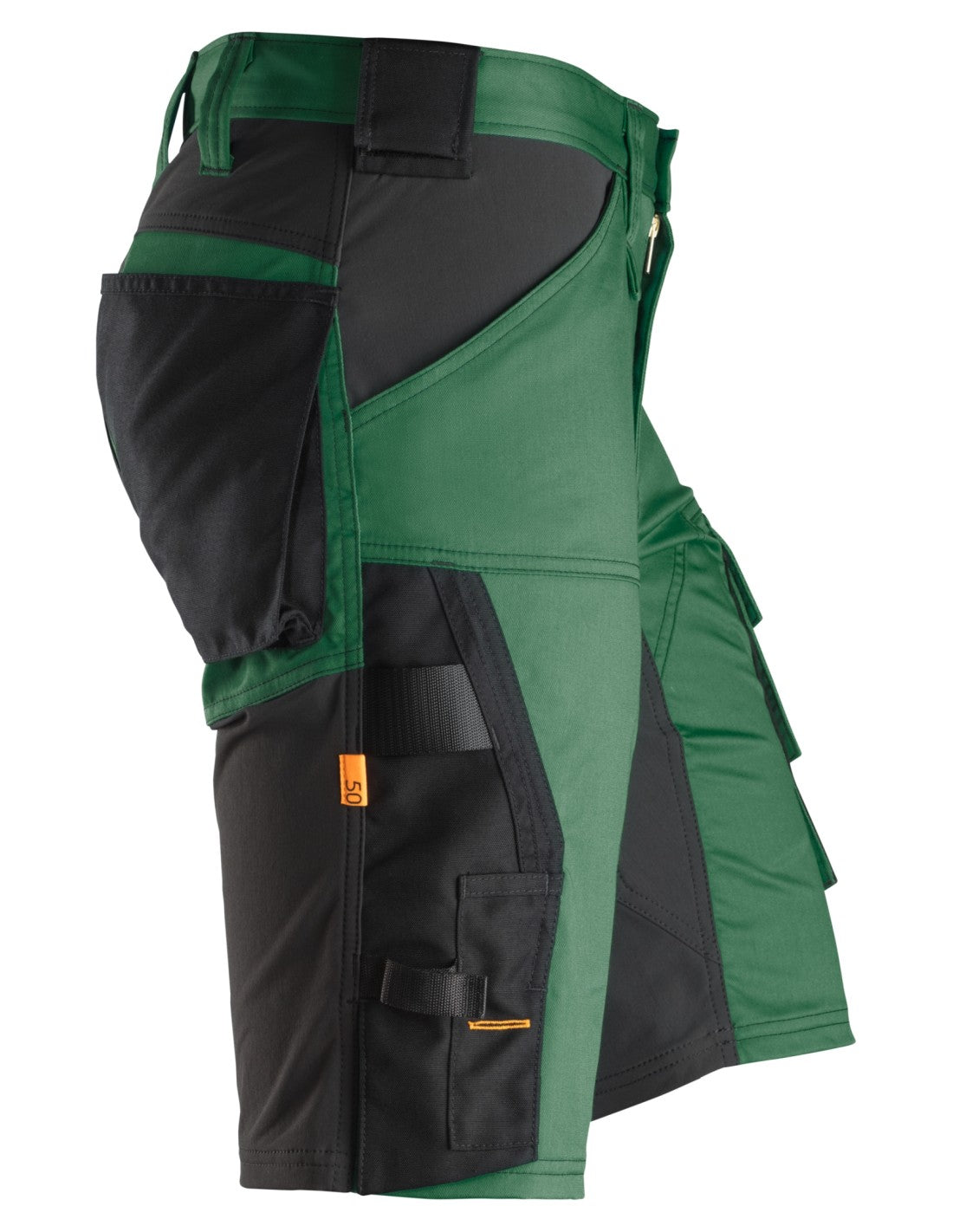Pantaloni scurți de lucru, stretch, Snickers Workwear, AllroundWork, 6143, Forest Green/Black