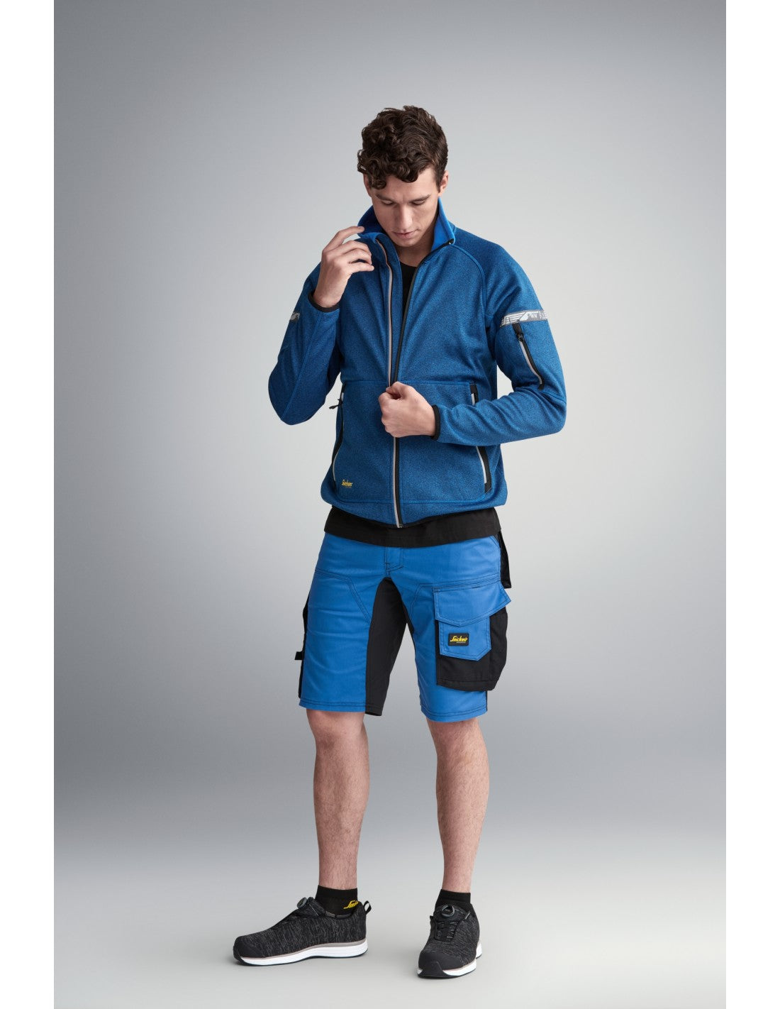 Pantaloni scurți de lucru, stretch, Snickers Workwear, AllroundWork, 6143, True Blue/Black