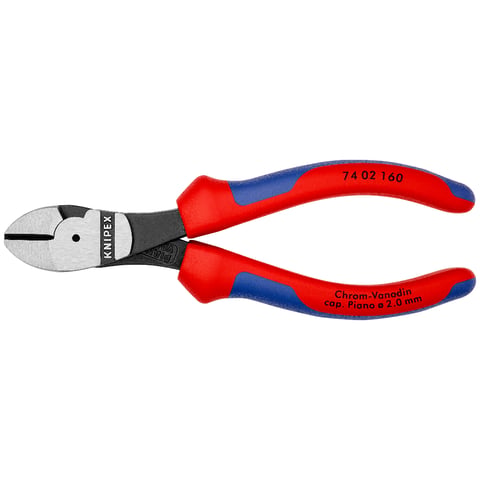 Tăietori diagonali cu pârghie înaltă și mânere comfort KNIPEX 7402160