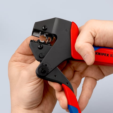 Clește de sertizare Knipex pentru adaosuri de sertizare interschimbabile, cod 974366