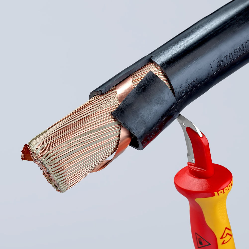 Cuțit de decapare Knipex VDE cu sabot de glisare, 180MM, cod 9855