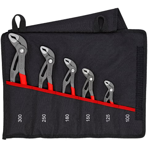 Set clești Cobra® 5 piese în husă rulantă KNIPEX 001955S5