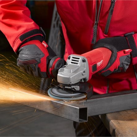 Polizor unghiular 125 mm 1000 W cu mâner anti-vibrații Milwaukee AGV10-125EK, cod 4933451222