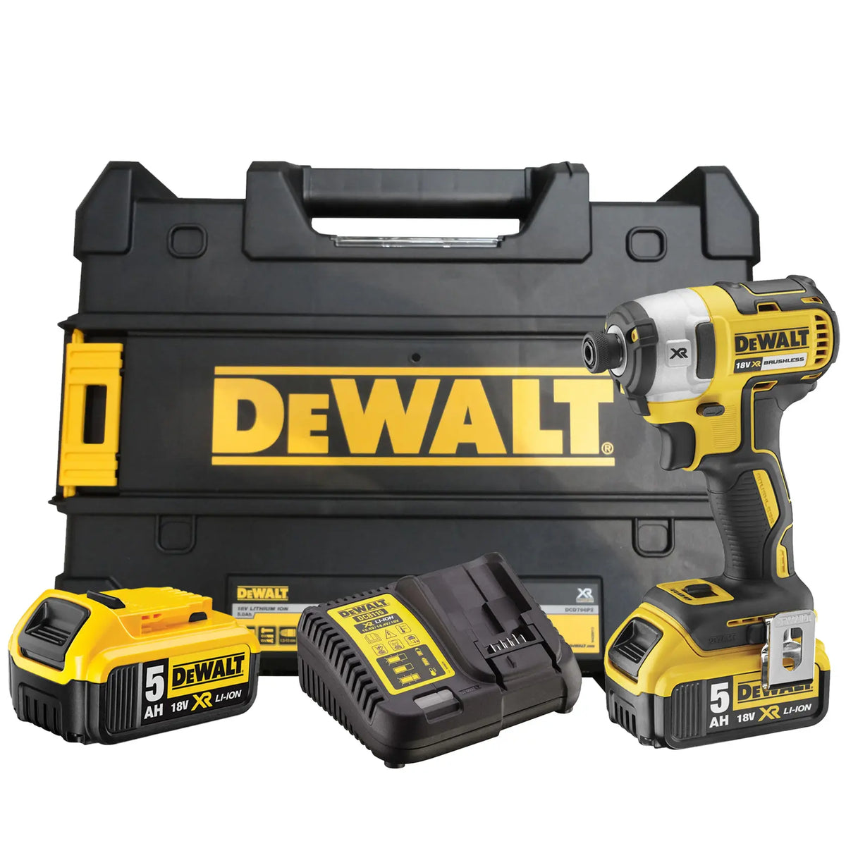 Șurubelniță de impact DeWalt XR 18 V fără perii, 3 trepte, 2 x 5 Ah – DCF887P2-QW