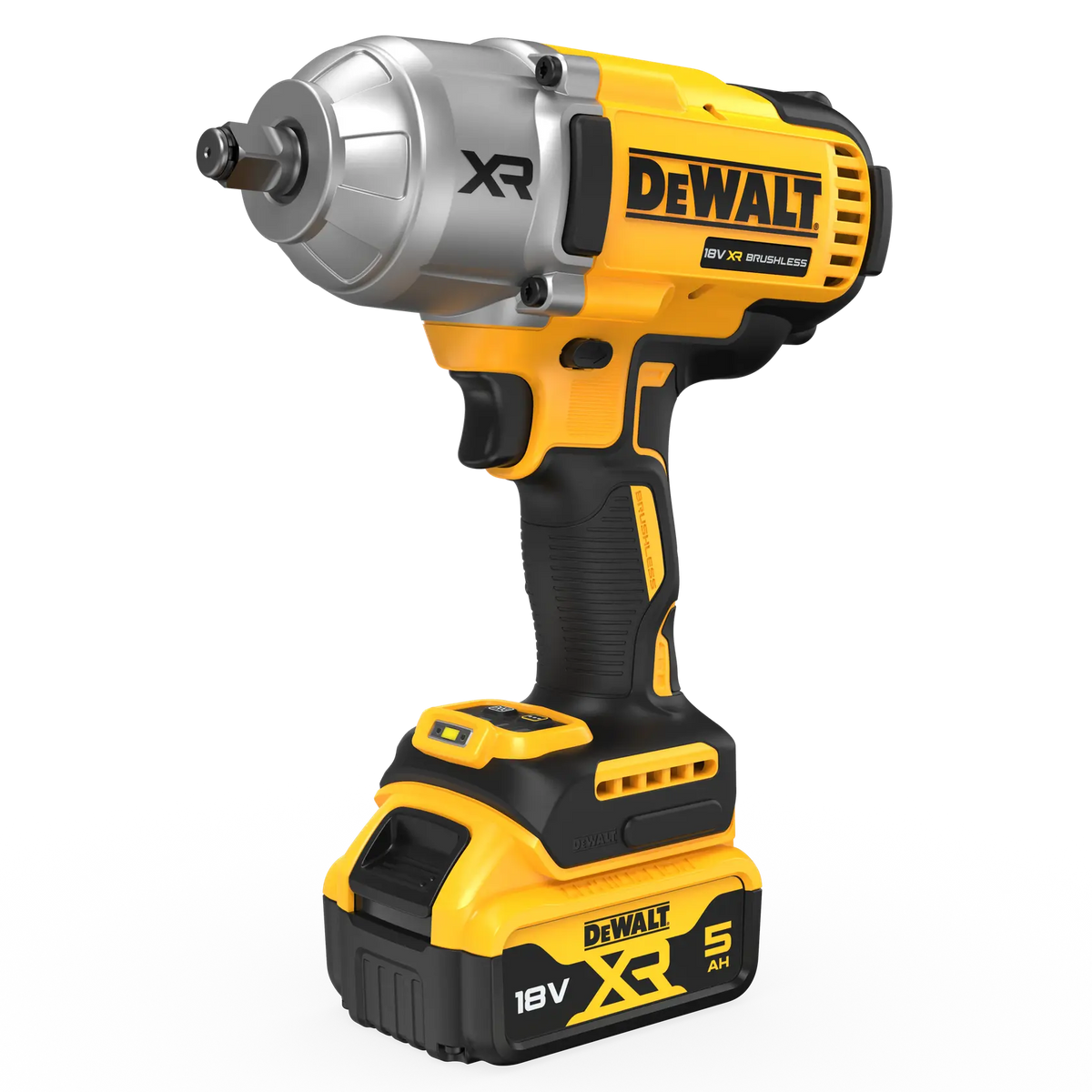 Cheie de impact DeWalt XR 18 V fără perii, cu cuplu ridicat, 2 x 5 Ah – DCF900P2T-QW