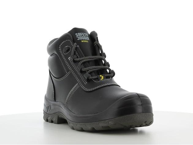 Ghete de protecție din piele, Negru/Negru, SAFETY JOGGER EOS 087901 - BIG STORE (Dynamic Tools SRL)