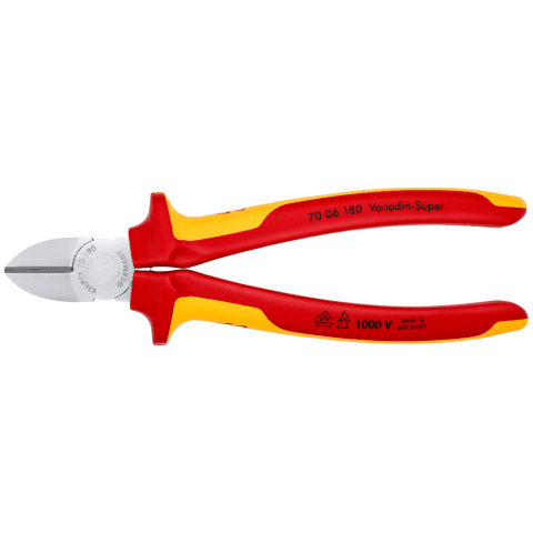 Tăietor lateral (șfic) Knipex, cu mânere multicomponent, 180 mm, cod 7006180 - BIG STORE (Dynamic Tools SRL)