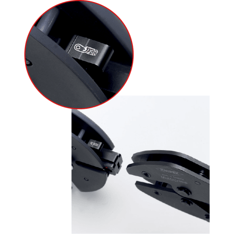 Clește de sertizare Knipex cu magazie pentru adaosuri de schimb, cod 973302 - BIG STORE (Dynamic Tools SRL)