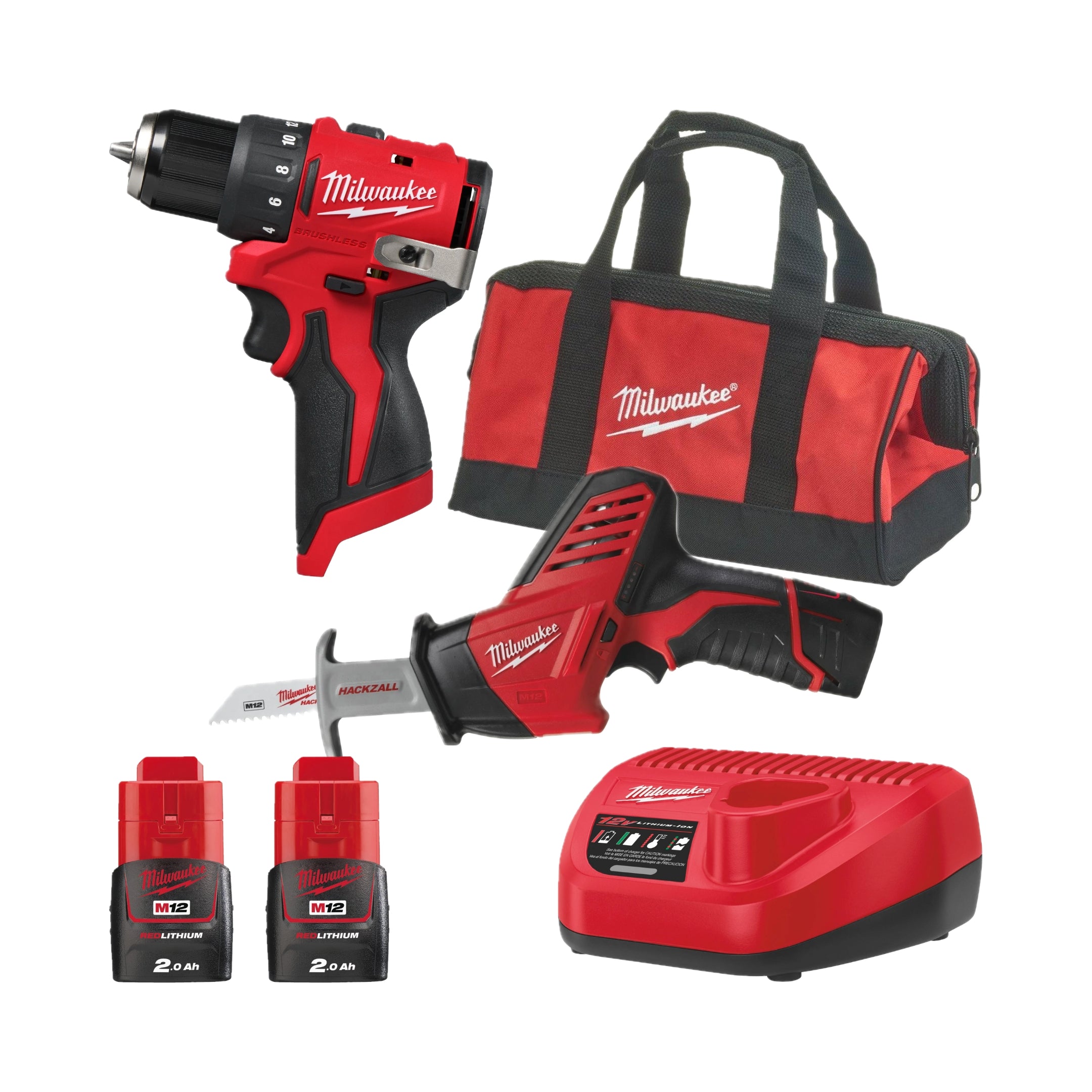 Set scule fără perii Milwaukee M12 BLPP2A-202B, cod 4933499692-202B
