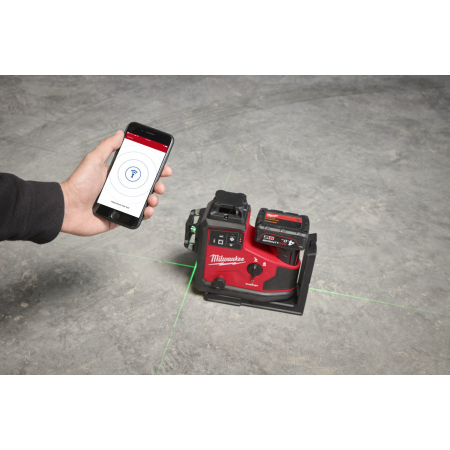 Nivelă laser verde 360° cu 3 planuri Milwaukee M12™ A3PLO-0C, fără acumulator, fără încărcător, 1 x cutie plastic, cod 4933499001