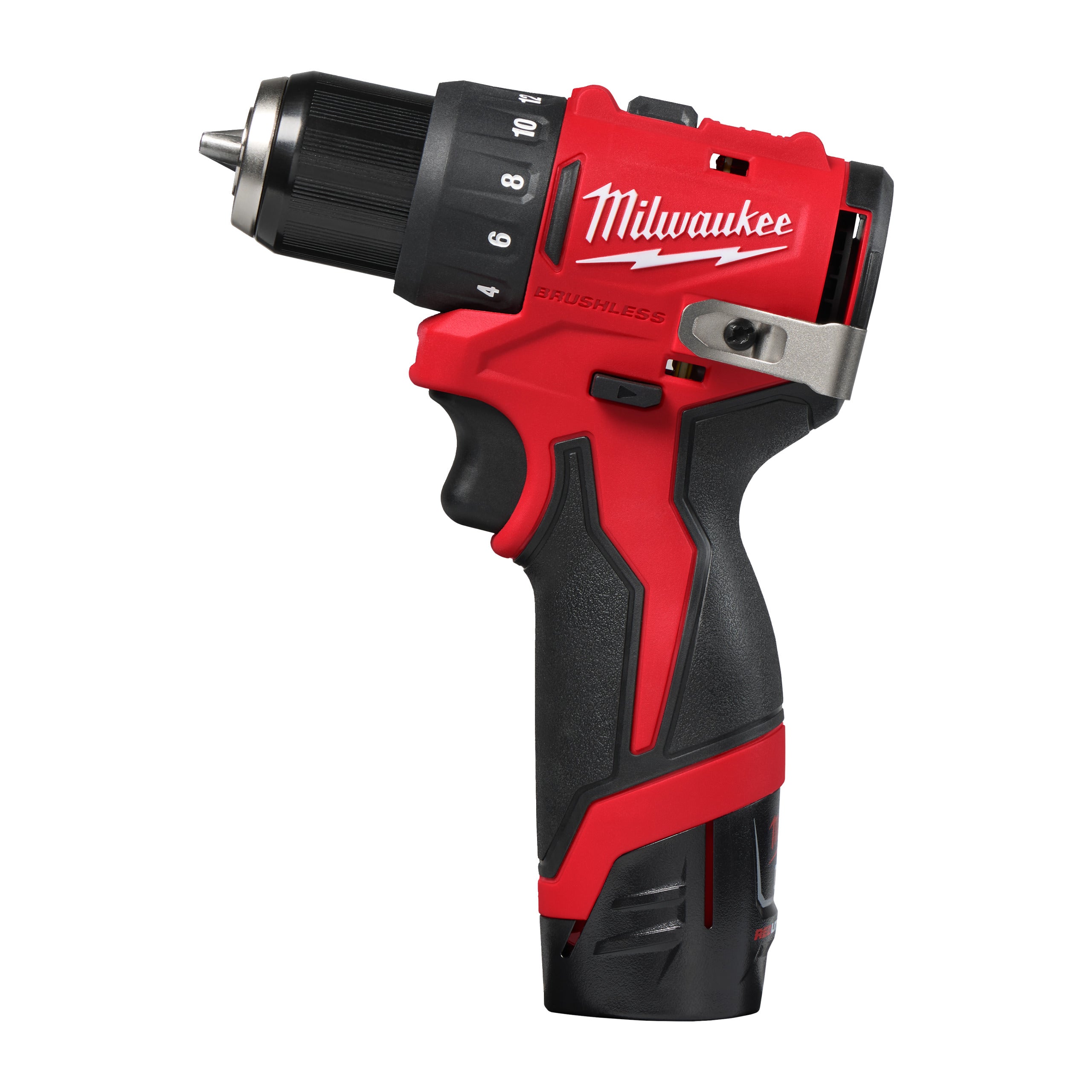 Mașină compactă de găurit, fără perii Milwaukee M12 BLDDRC-202C, cod 4933499686