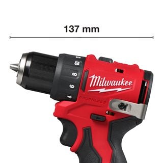 Mașină de găurit compactă, fără perii, Milwaukee M12 BLDDRC-402C, 2 x acumulator M12 B4, 1 x încărcător C12 C, cutie plastic, cod 4933499688