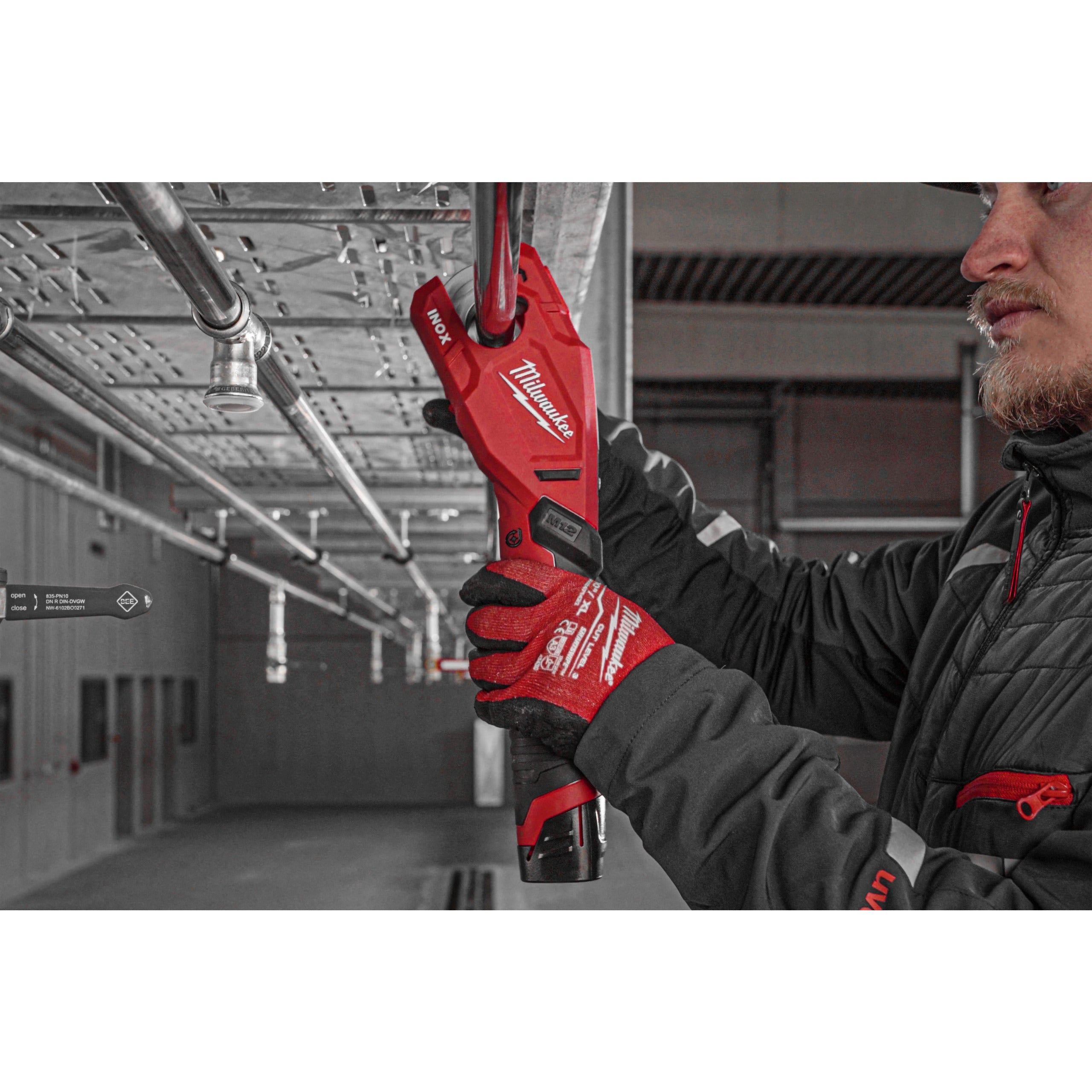 Tăietor de țevi din oțel inoxidabil electric pentru țevi și cabluri Milwaukee M12 PCSS-0 RAPTOR, cod 4933479241