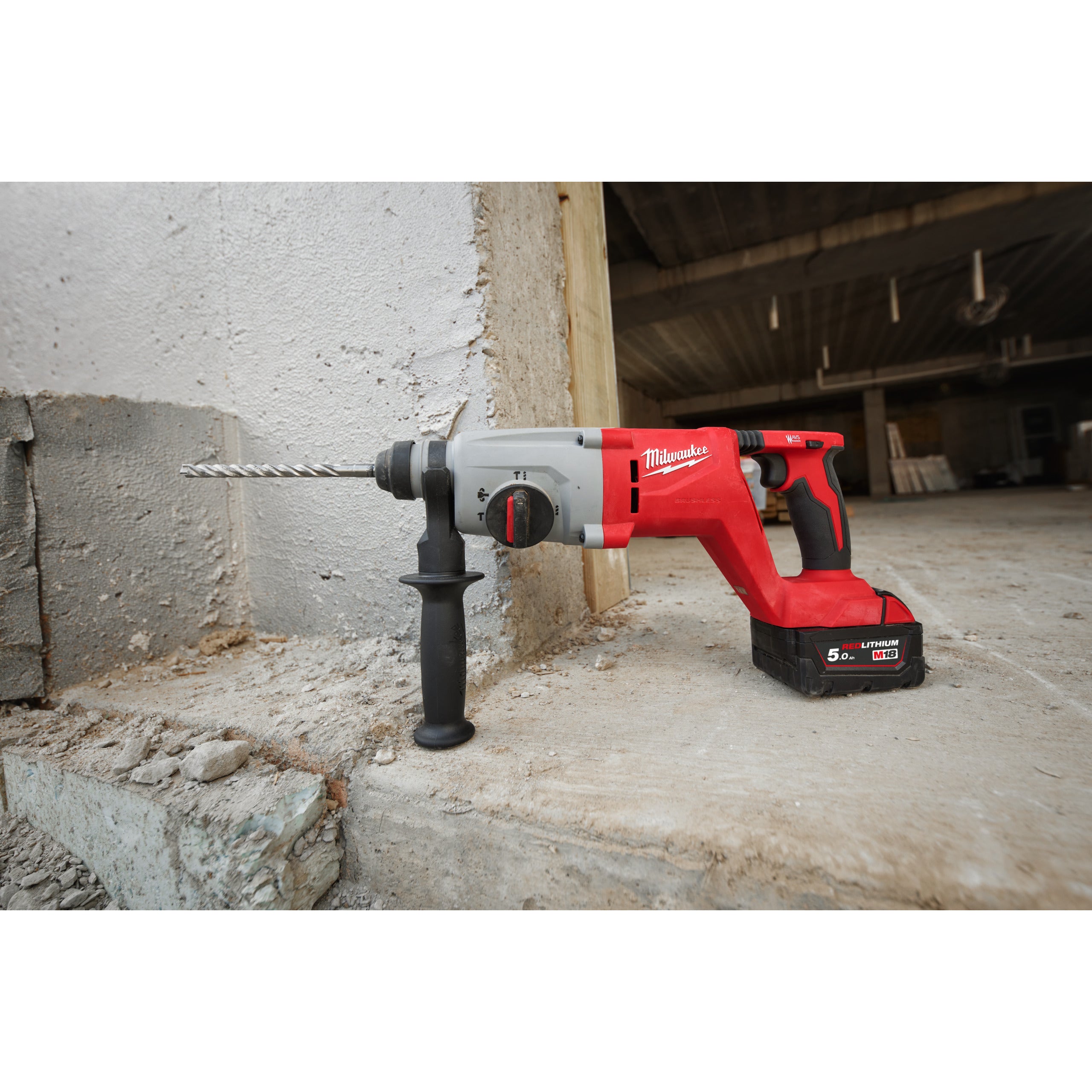 Ciocan rotopercutor fără perii 26 mm SDS-Plus Milwaukee M18 BLHACD26-0X cu mâner D, cod 4933492482