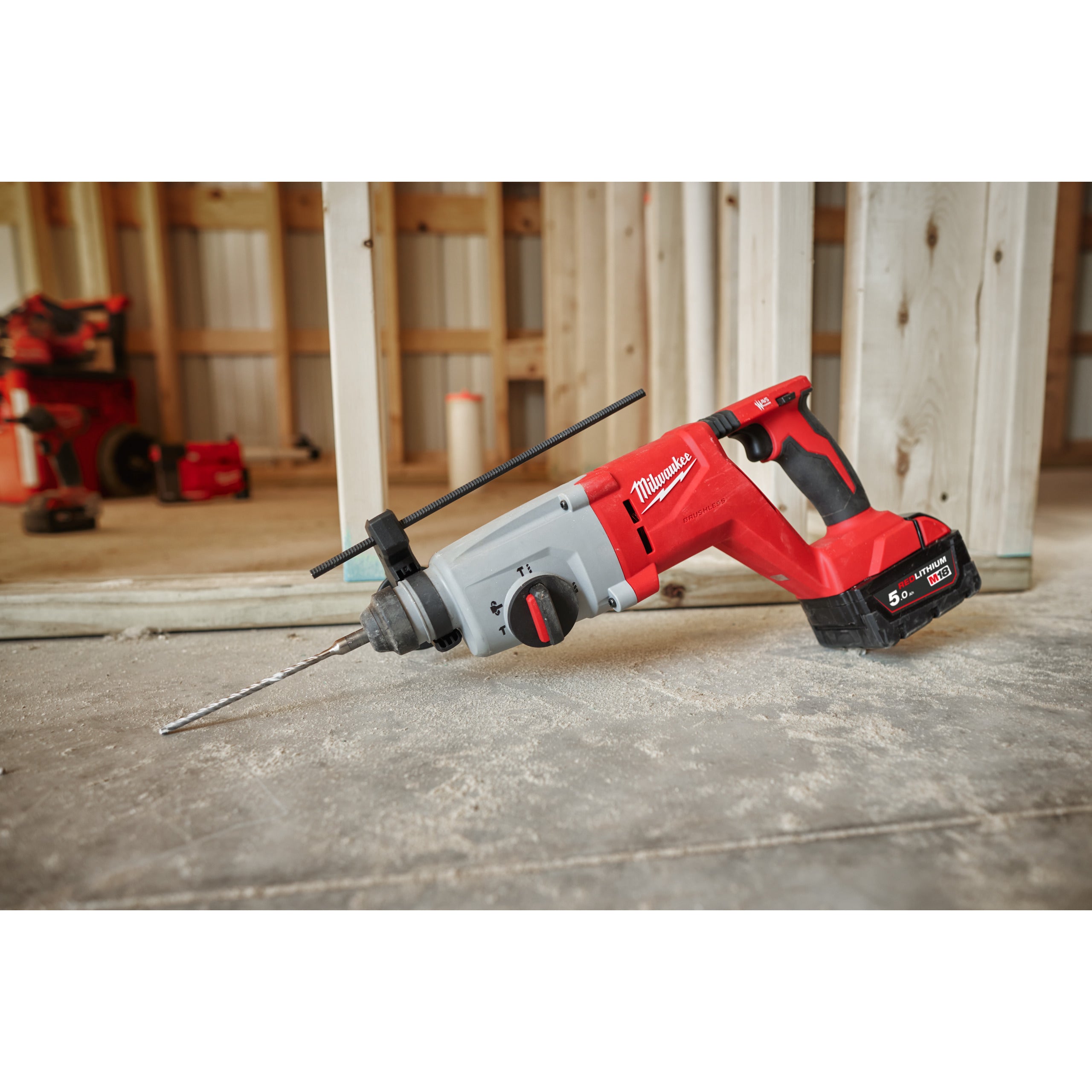 Ciocan rotopercutor fără perii 26 mm SDS-Plus Milwaukee M18 BLHACD26-0X cu mâner D, cod 4933492482