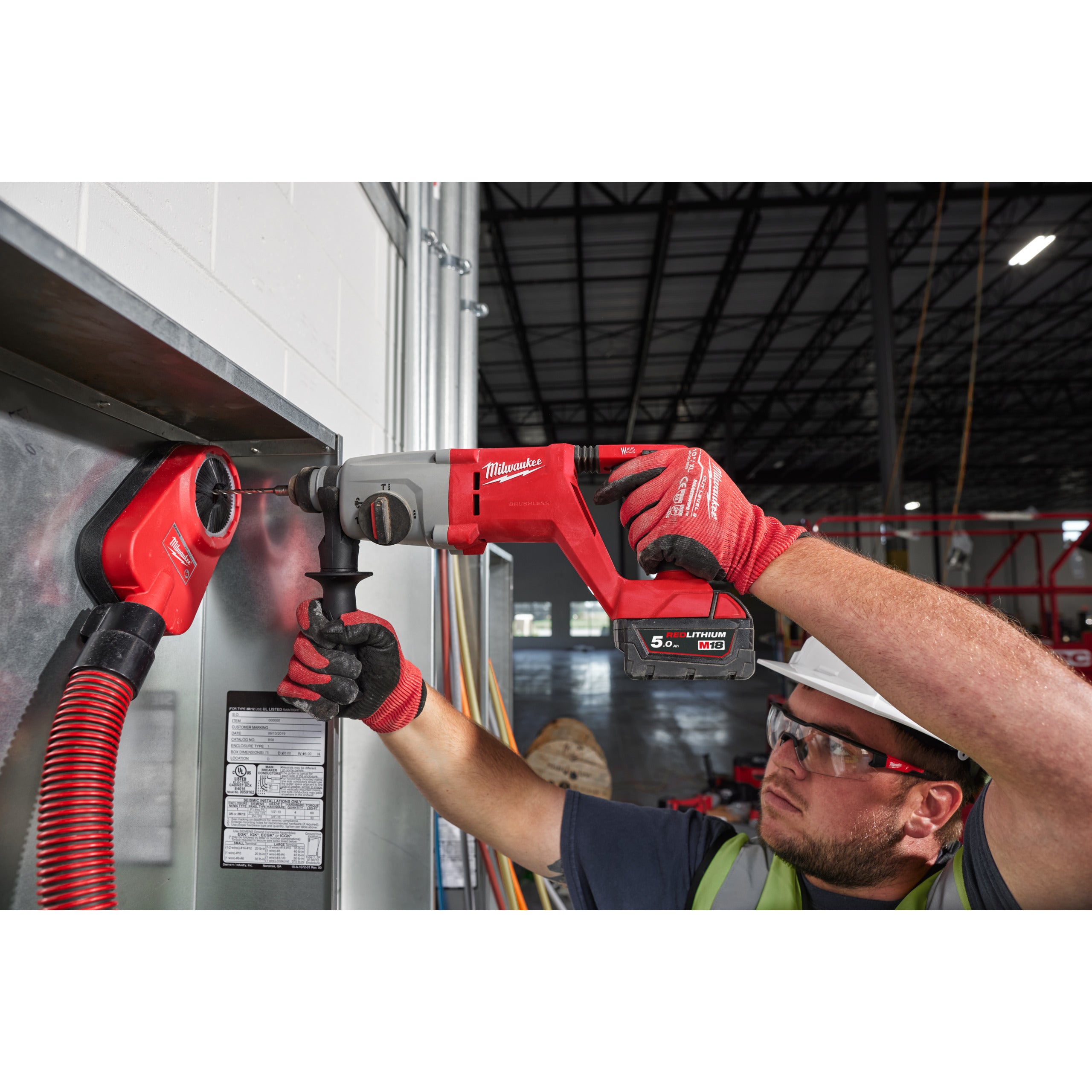 Ciocan rotopercutor fără perii 26 mm SDS-Plus Milwaukee M18 BLHACD26-0X cu mâner D, cod 4933492482