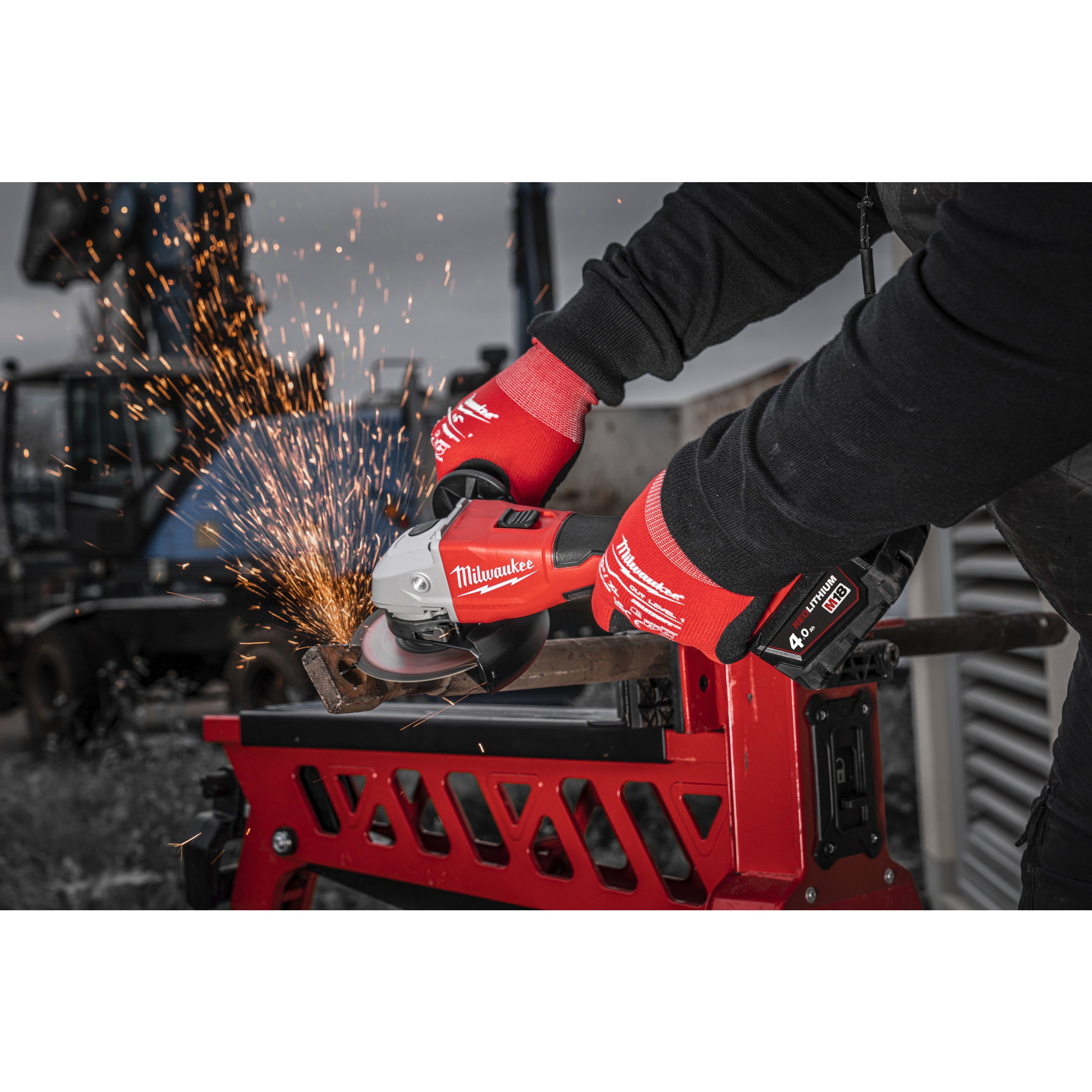 Polizor unghiular Milwaukee M18 BLSAG125X-402X 125 mm cu comutator glisant, cod 4933492644