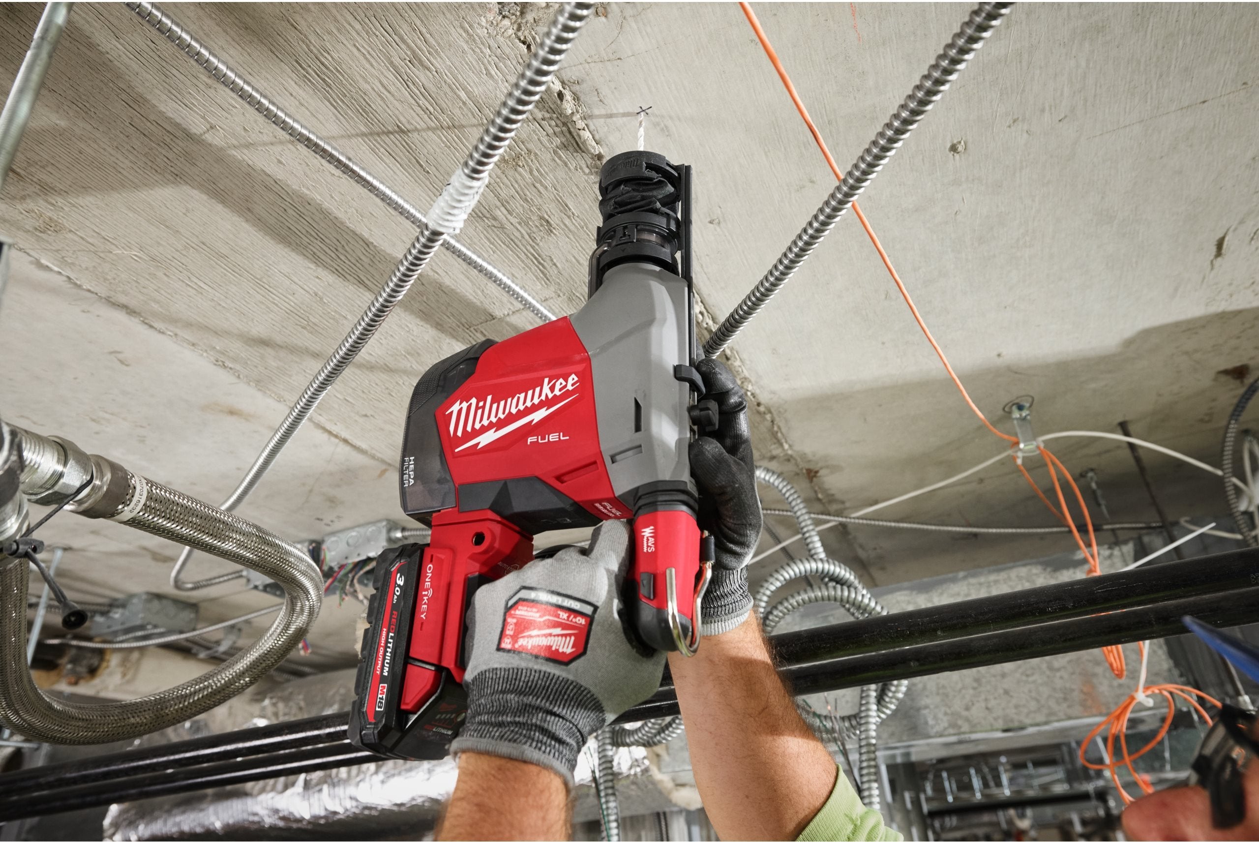 Ciocan rotopercutor Milwaukee M18 FHAFOH16-0X, 16 MM SDS-PLUS, FUEL™, extractor de praf integrat, 1 x cutie HD, cod 4933493532
