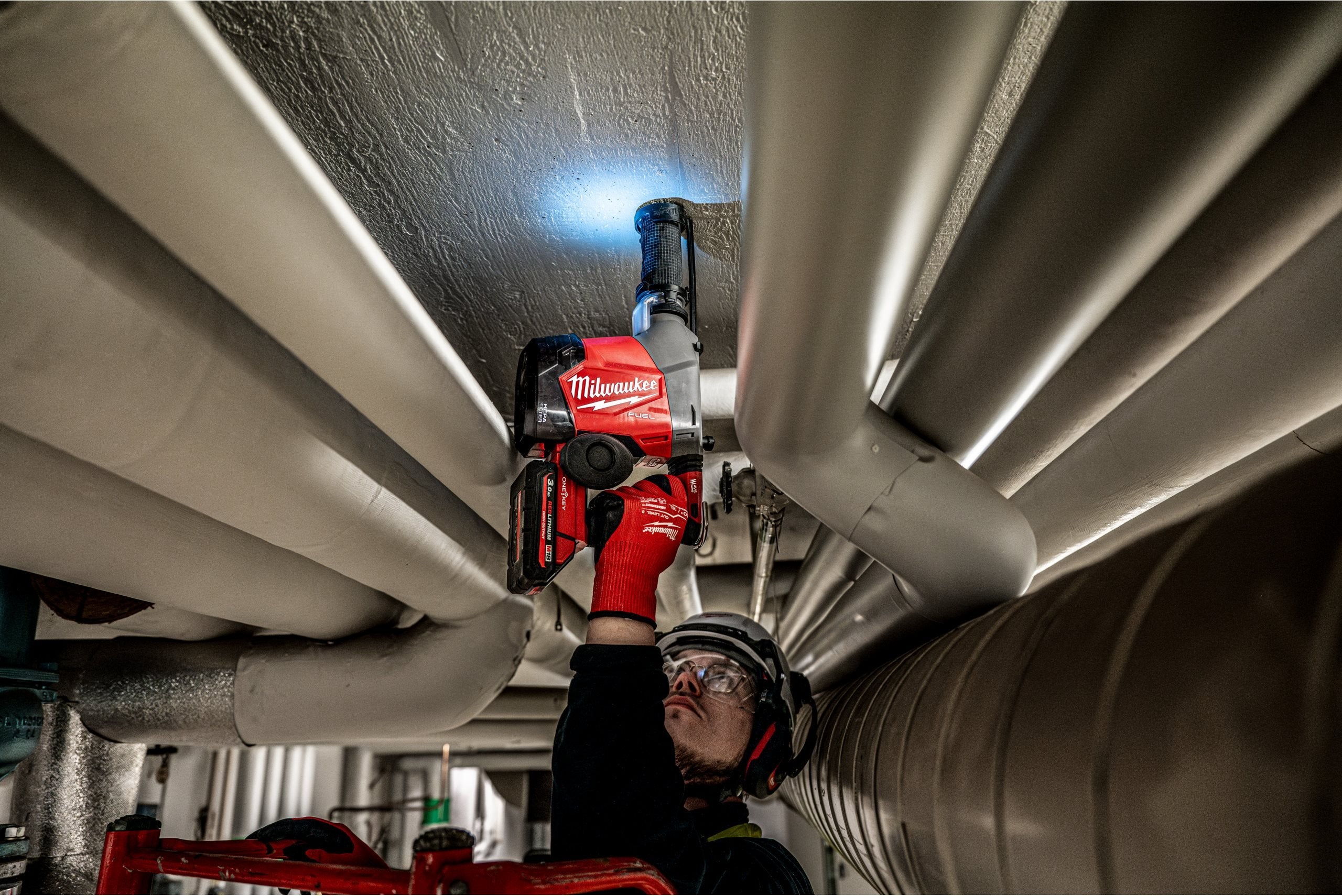 Ciocan rotopercutor Milwaukee M18 FHAFOH16-0X, 16 MM SDS-PLUS, FUEL™, extractor de praf integrat, 1 x cutie HD, cod 4933493532