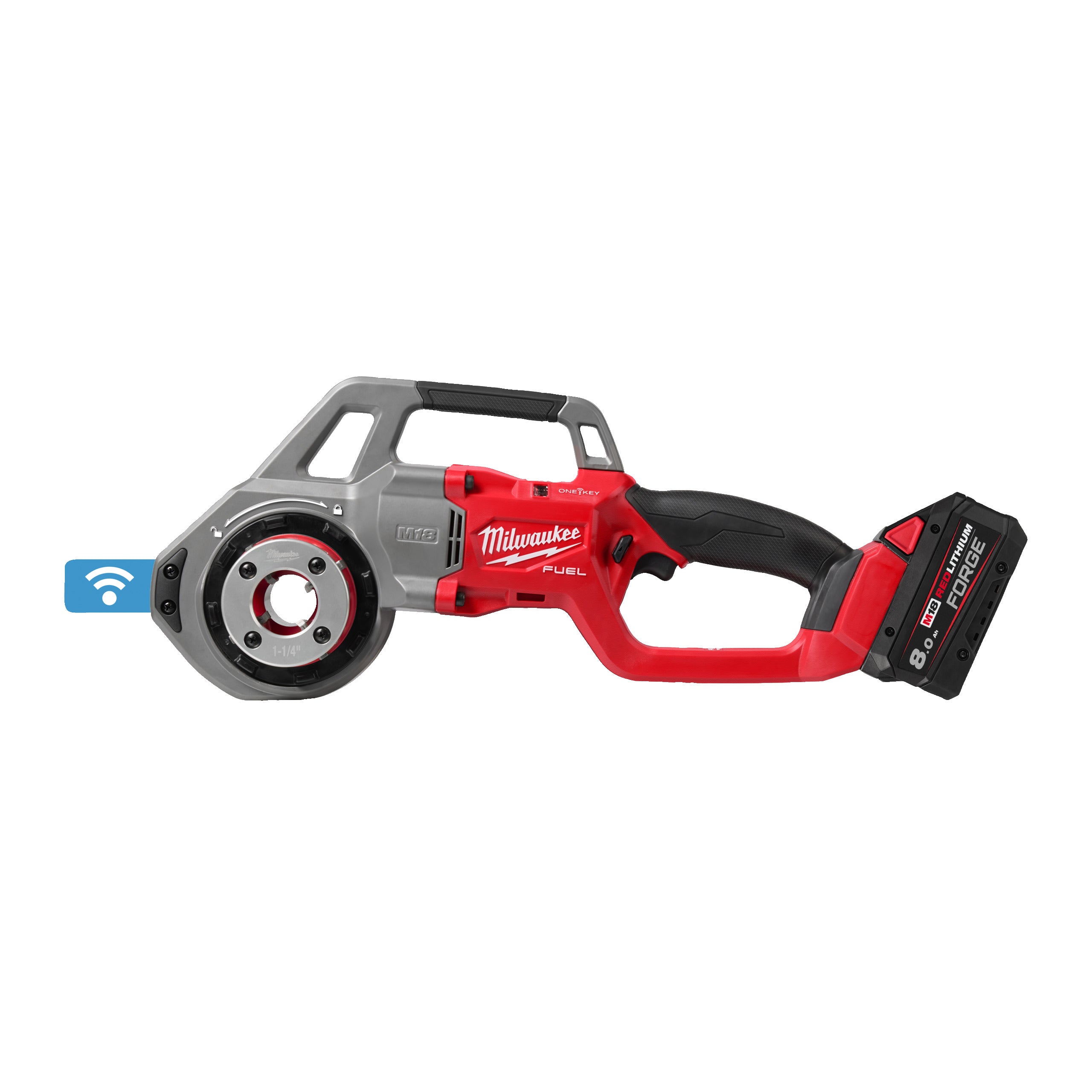 Mașină de filetat și canelat țevi 1 ¼″ Milwaukee M18 FPT114-802C FUEL™ ONE-KEY™, cod 4933499198