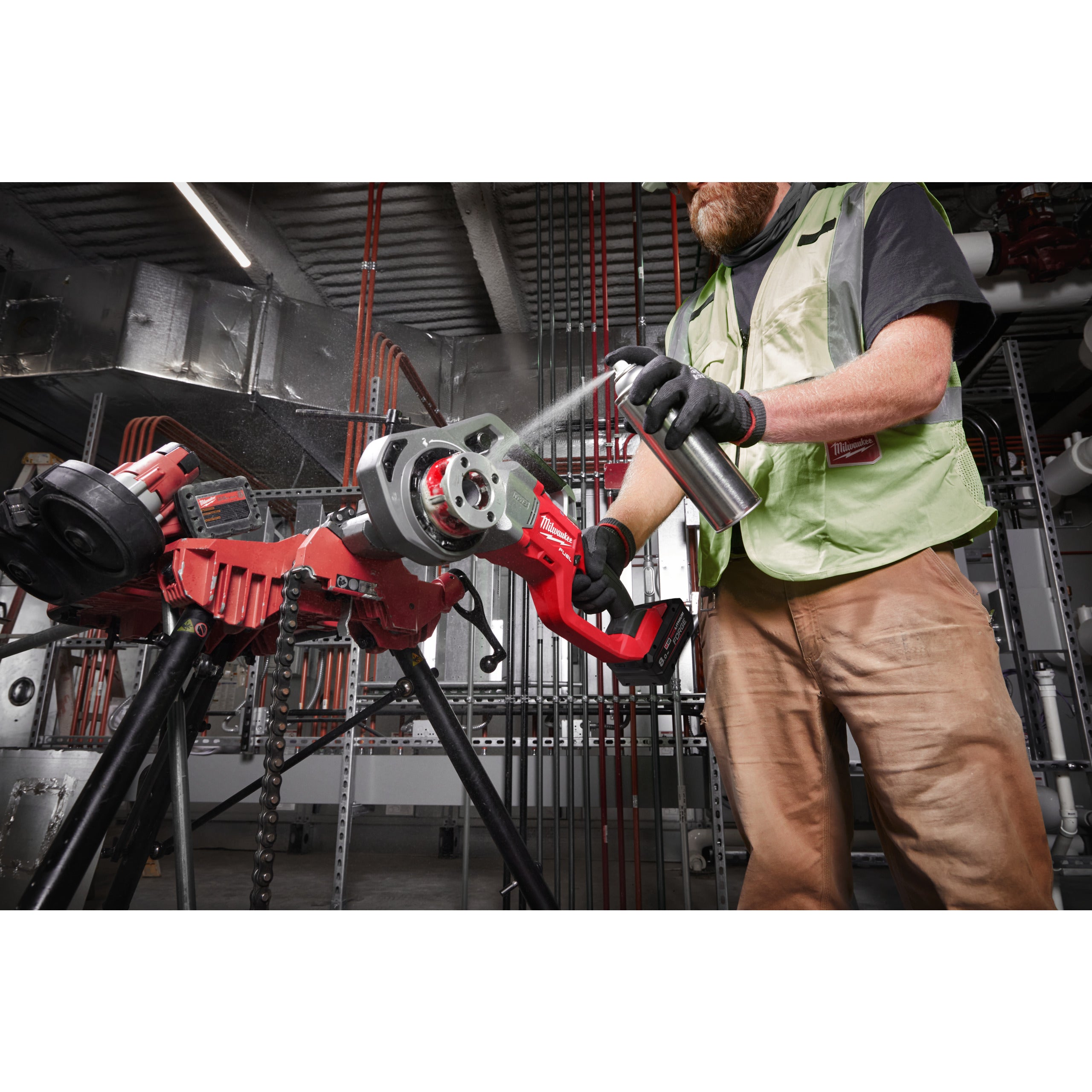 Mașină de filetat și canelat țevi 1 ¼″ Milwaukee M18 FPT114-0C FUEL™ ONE-KEY™, cod 4933480220